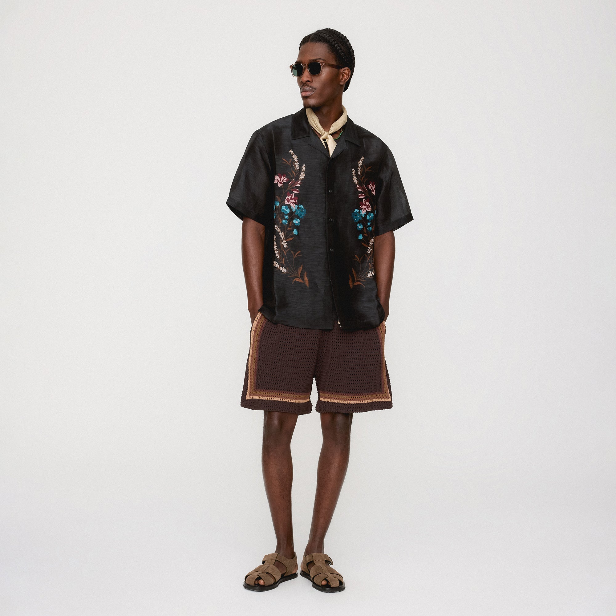 トップス Kith Linen Thompson Camp Collar Shirt Kith Linen Thompson Camp Collar Shirt - Black – Kith Europe