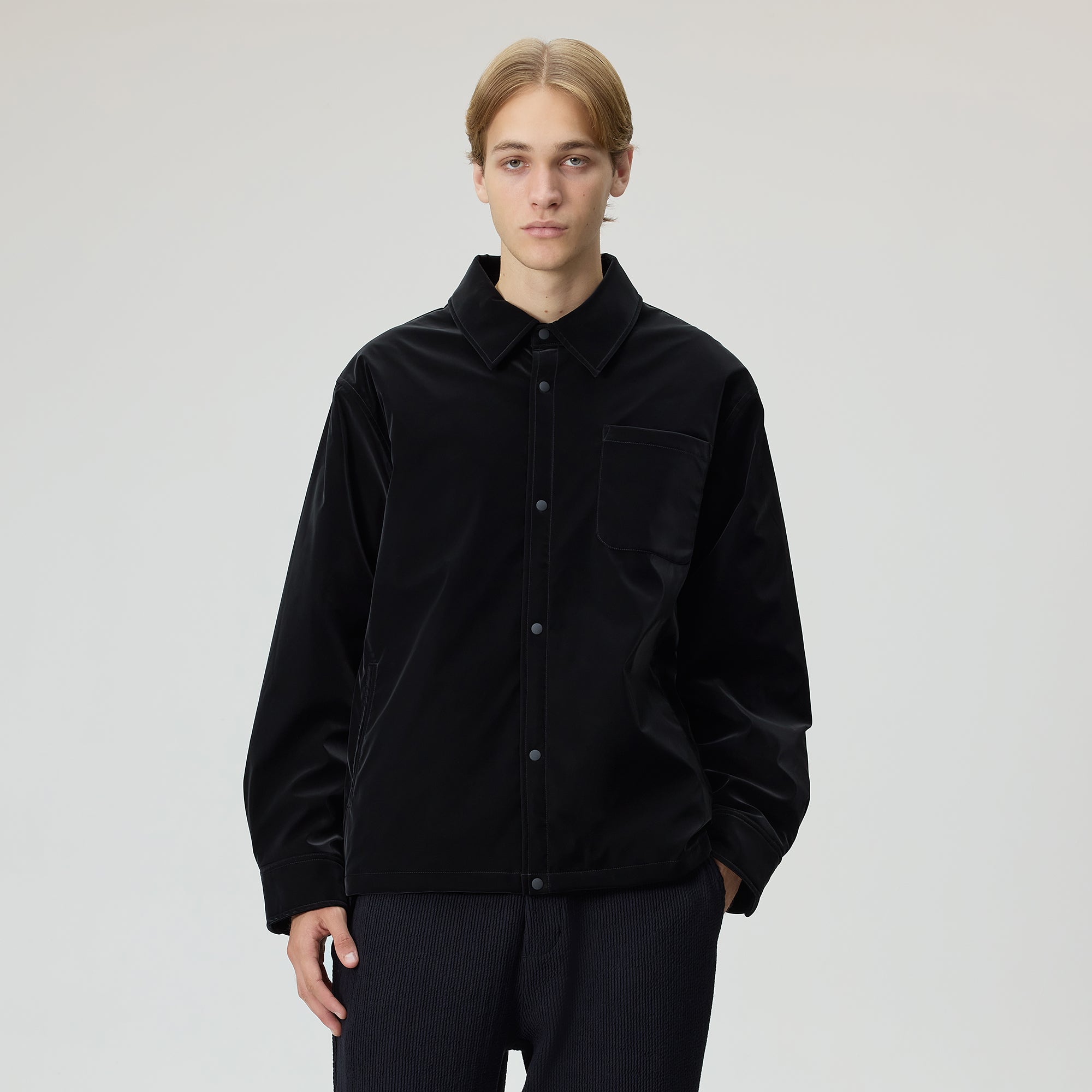Kith Sueded Tech Brixton Puffed Shirt Jacket - Black – Kith Europe