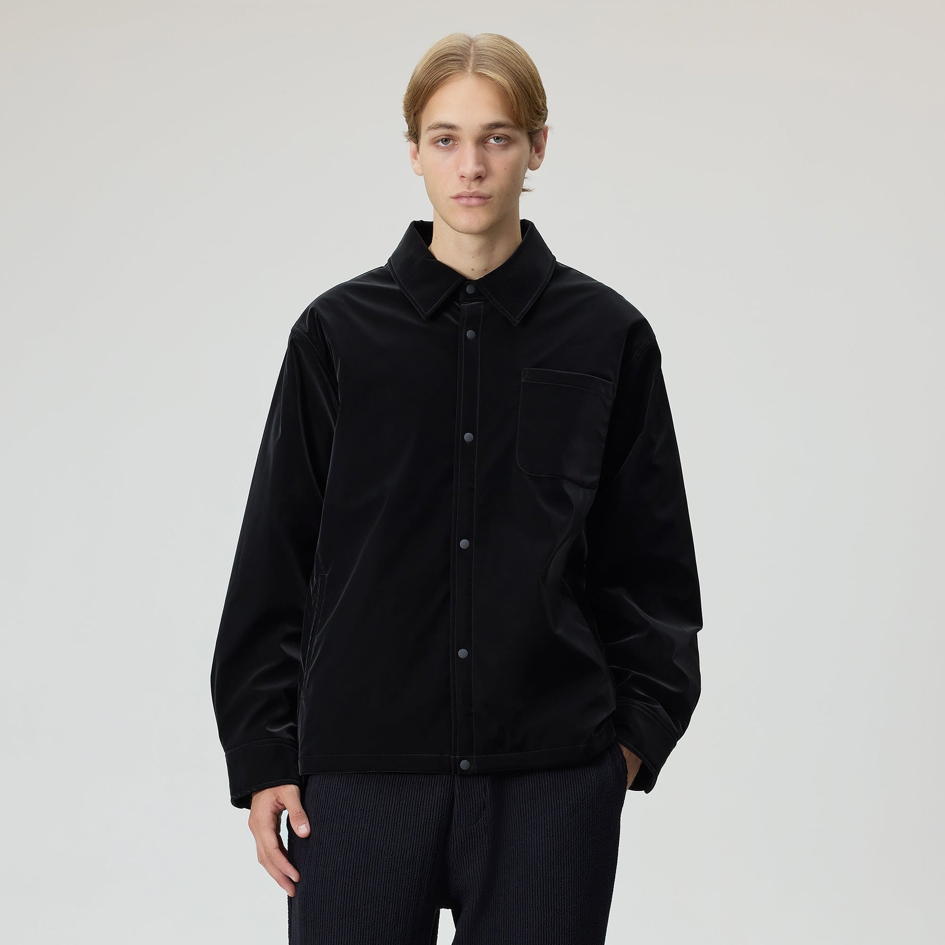 Kith Sueded Tech Brixton Puffed Shirt Jacket - Black - PH