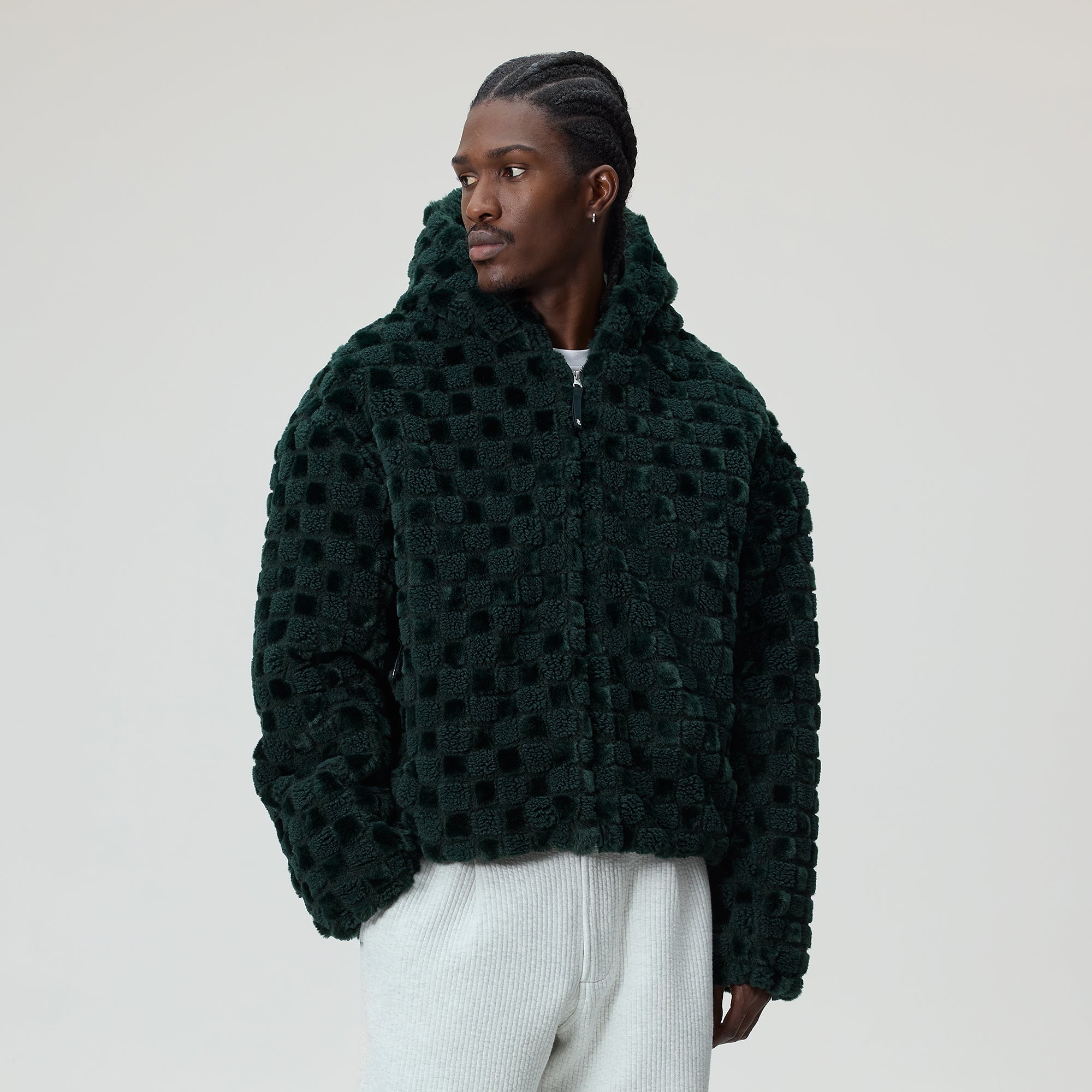 Kith Faux Fur Cropped Hoodie Bomber - Stadium – Kith Europe