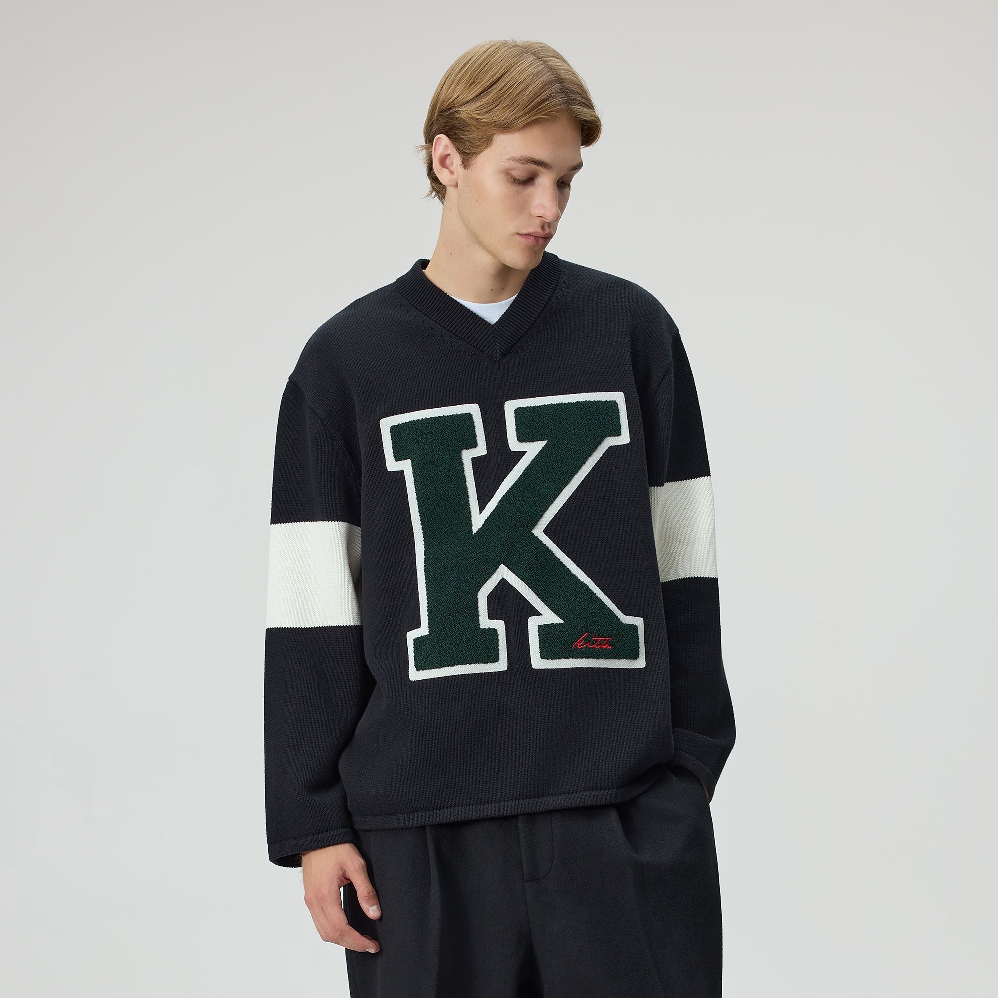 ダイアモンドフユカイ KITH AVIREX ニット ジャケット Kith & AVIREX for Team USA Leather Bomber Jacket - Navy
