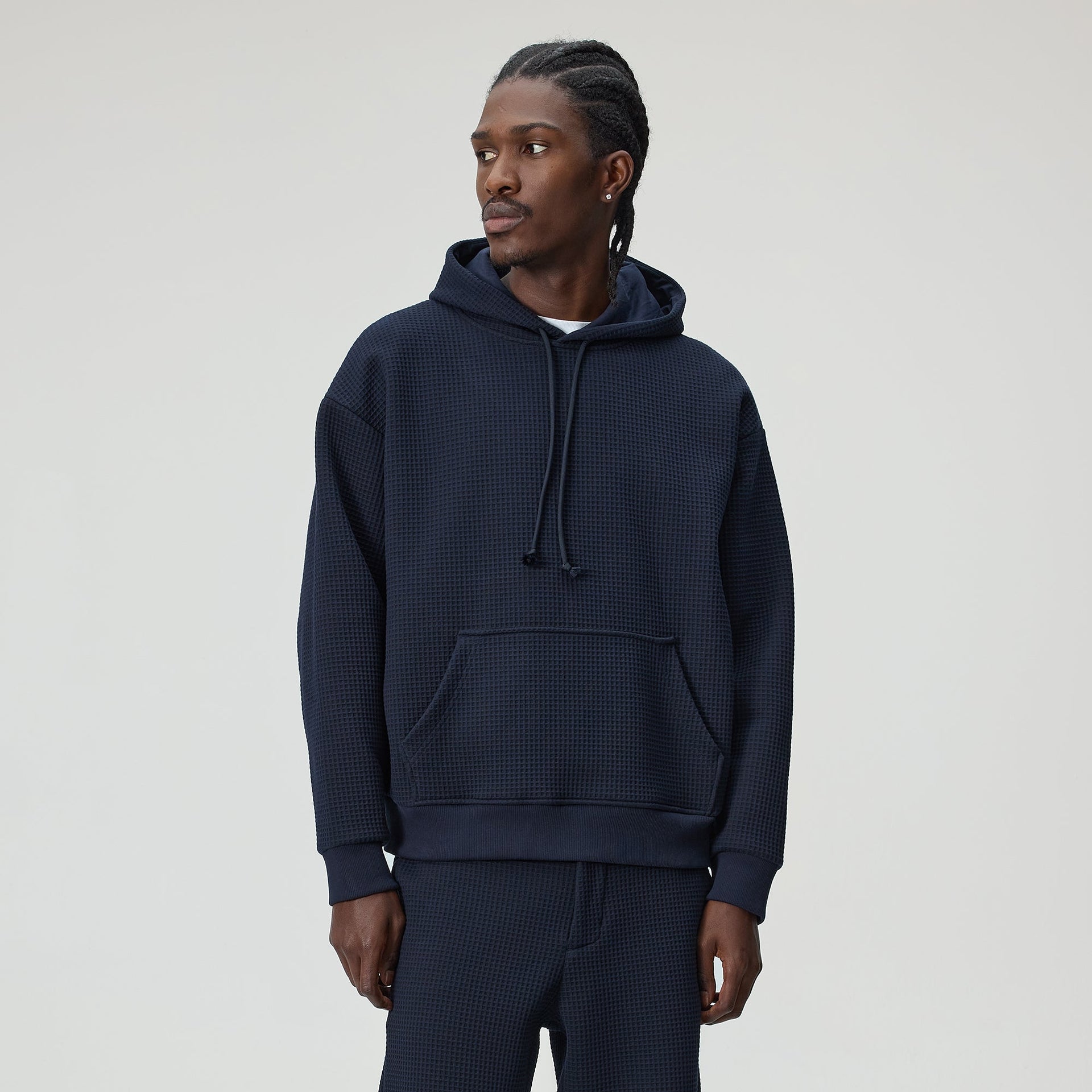 &Kin Check Jersey Nelson Hoodie - Aphotic