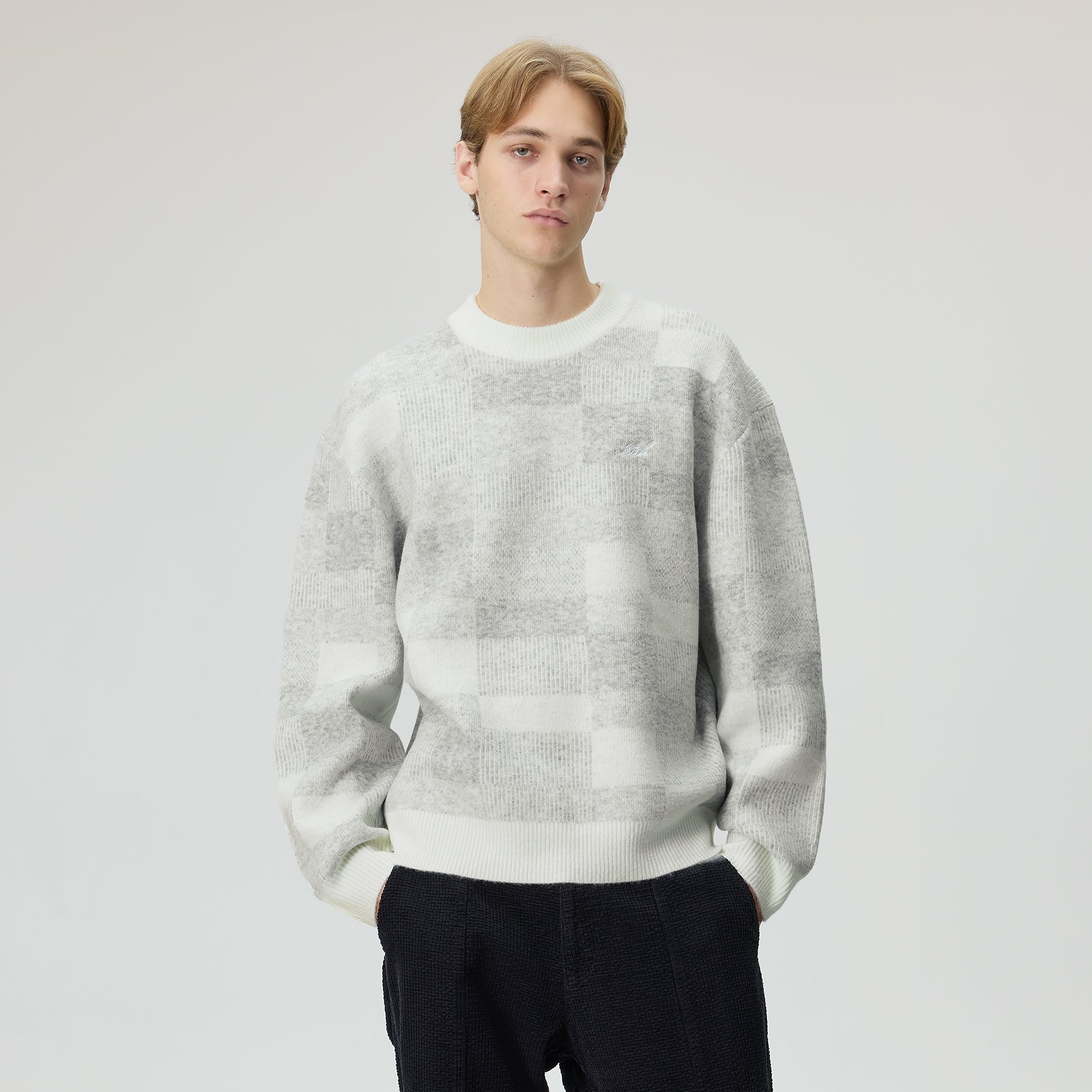 Kith Lewis Check Sweater - Sandrift – Kith Europe