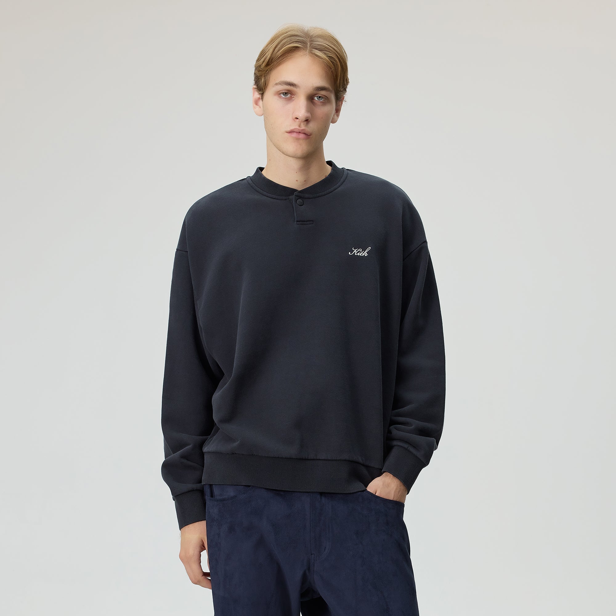 Kith Henley Nelson Pullover - Black – Kith Europe
