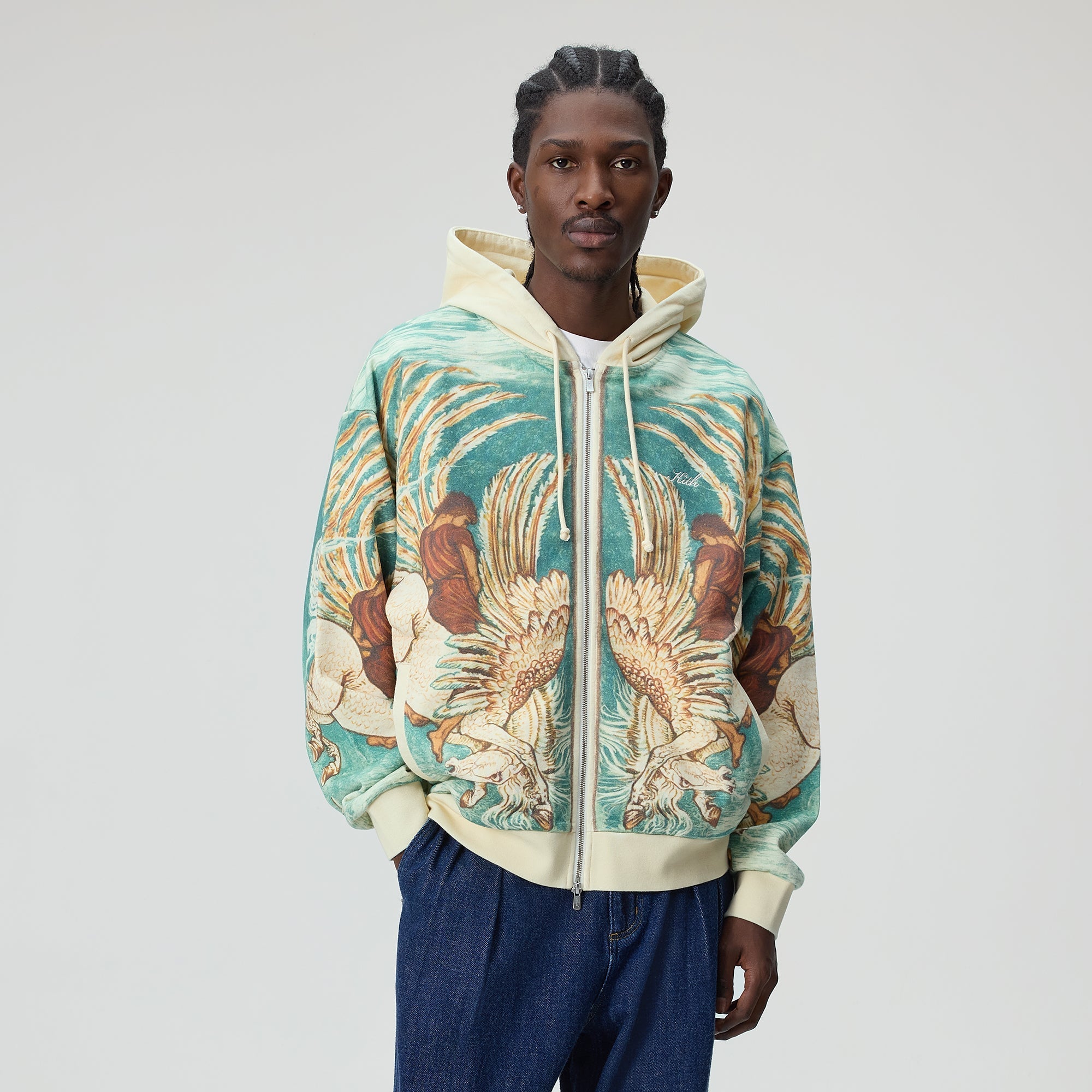 Kith Pegasus Nelson Zip Up Hoodie - Sandrift – Kith Europe