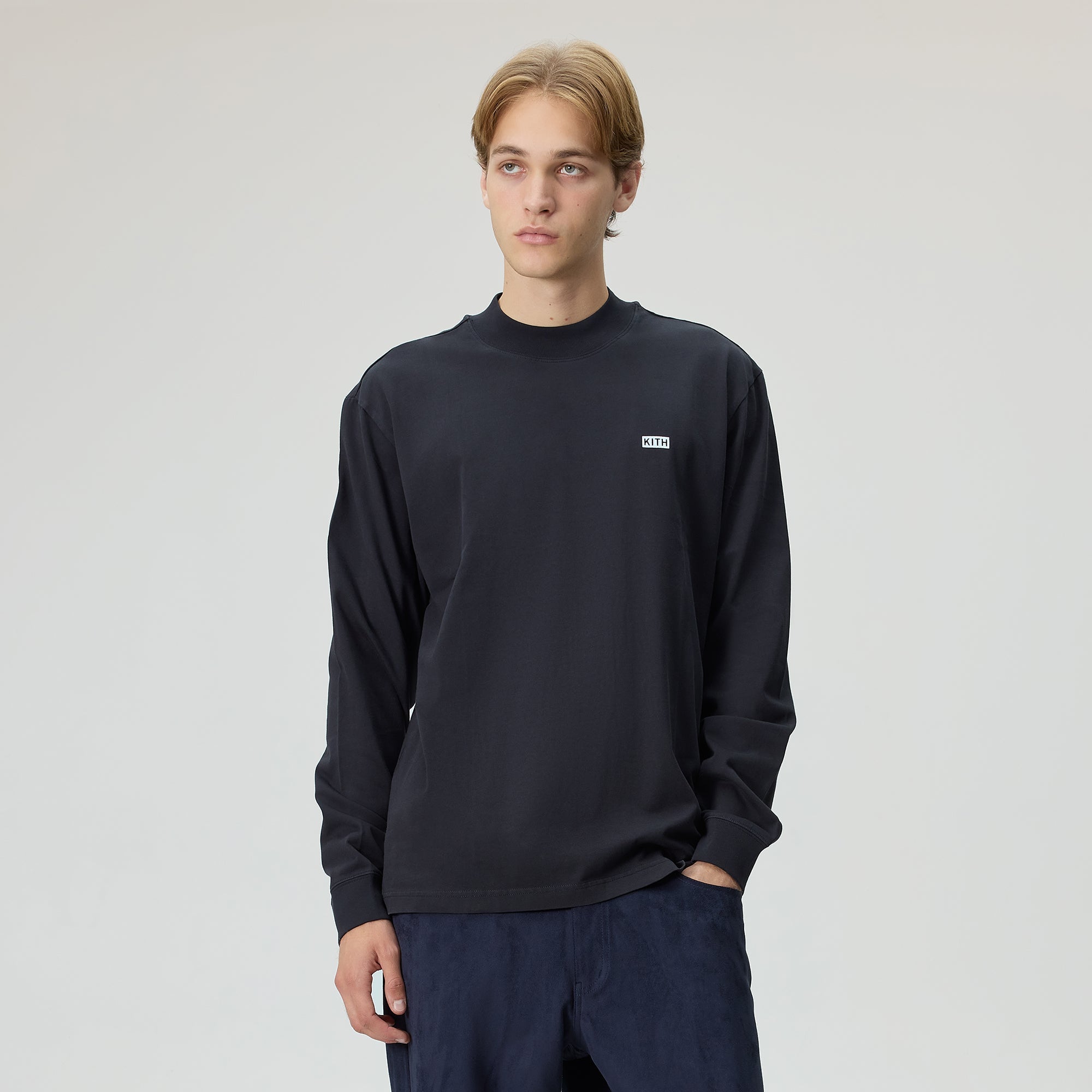Kith Long Sleeve Mock Neck LAX Tee - Black – Kith Europe