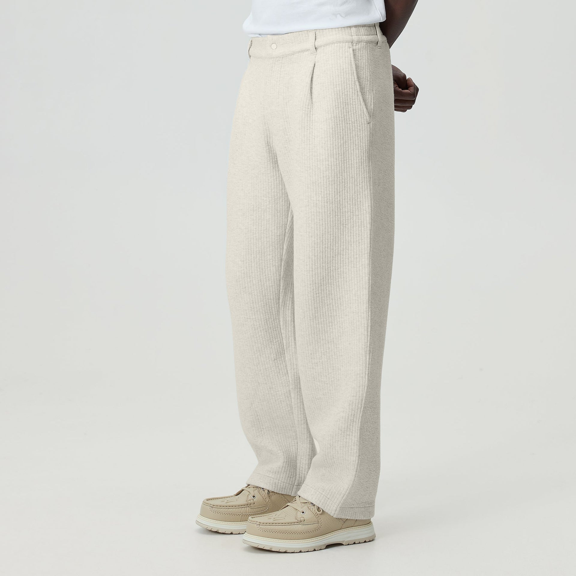 Kith Striped Interlock Garrison Pant - Light Heather Grey - PH
