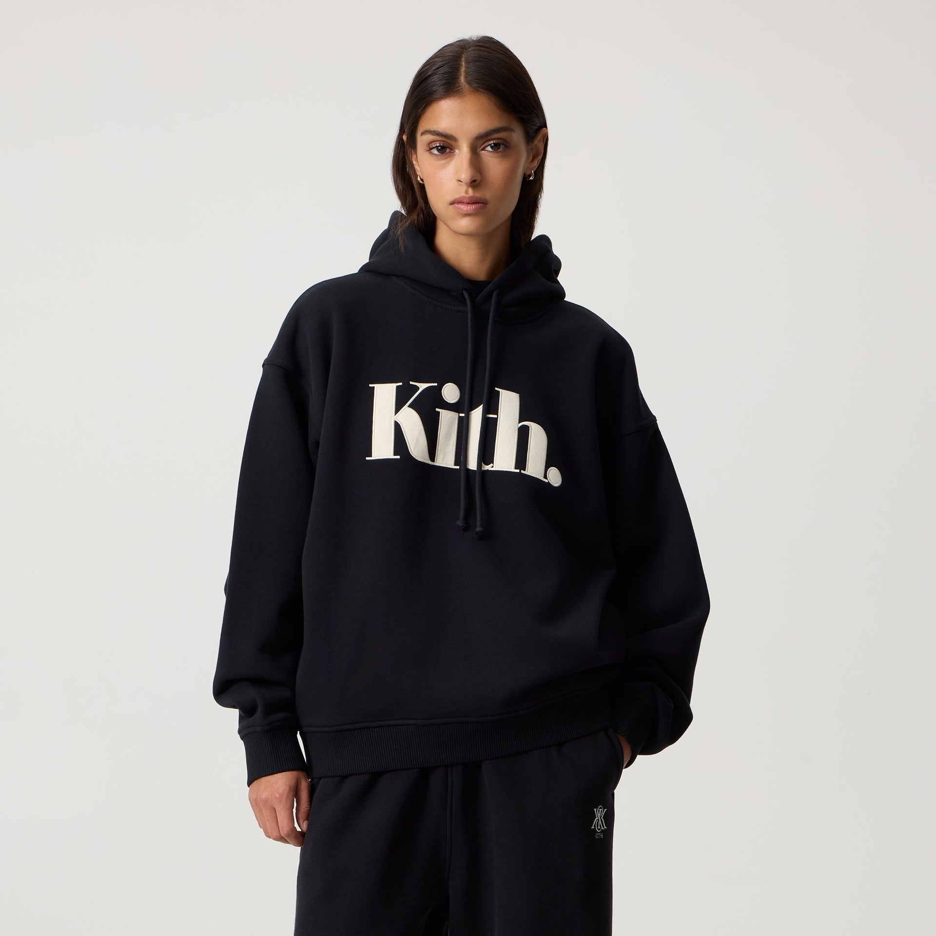 Kith Women Maverick Punctuated Logo Hoodie - Black - PH