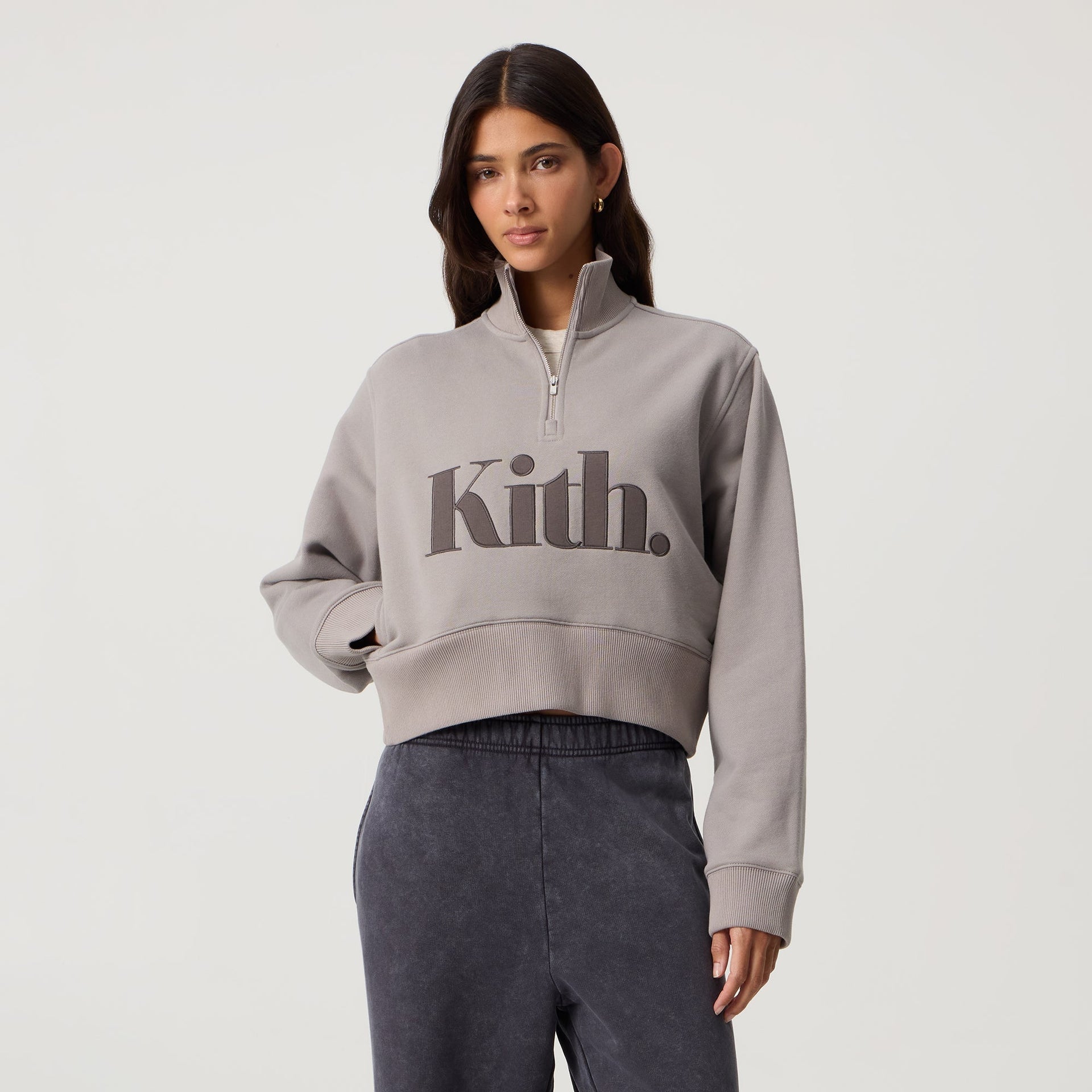 Kith Women Hunter II Punctuated Logo Quarter Zip - Storm - PH