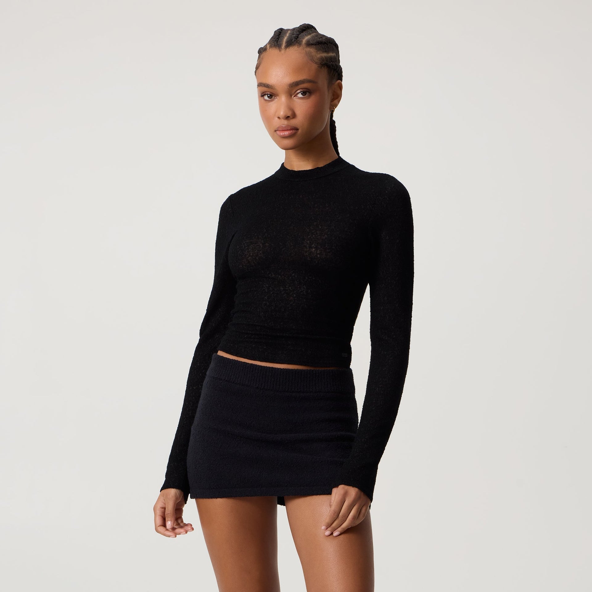Kith Women Mulberry IV Boucle Long Sleeve - Black - PH