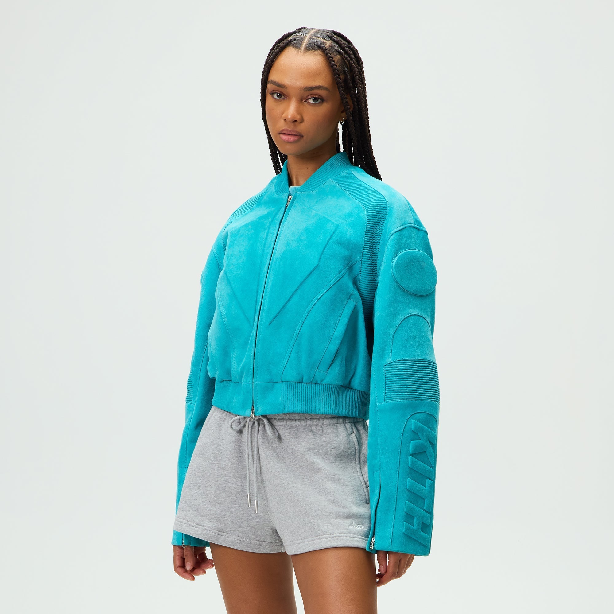 Kith Women Varen Suede Moto Bomber - Aragonite – Kith Europe