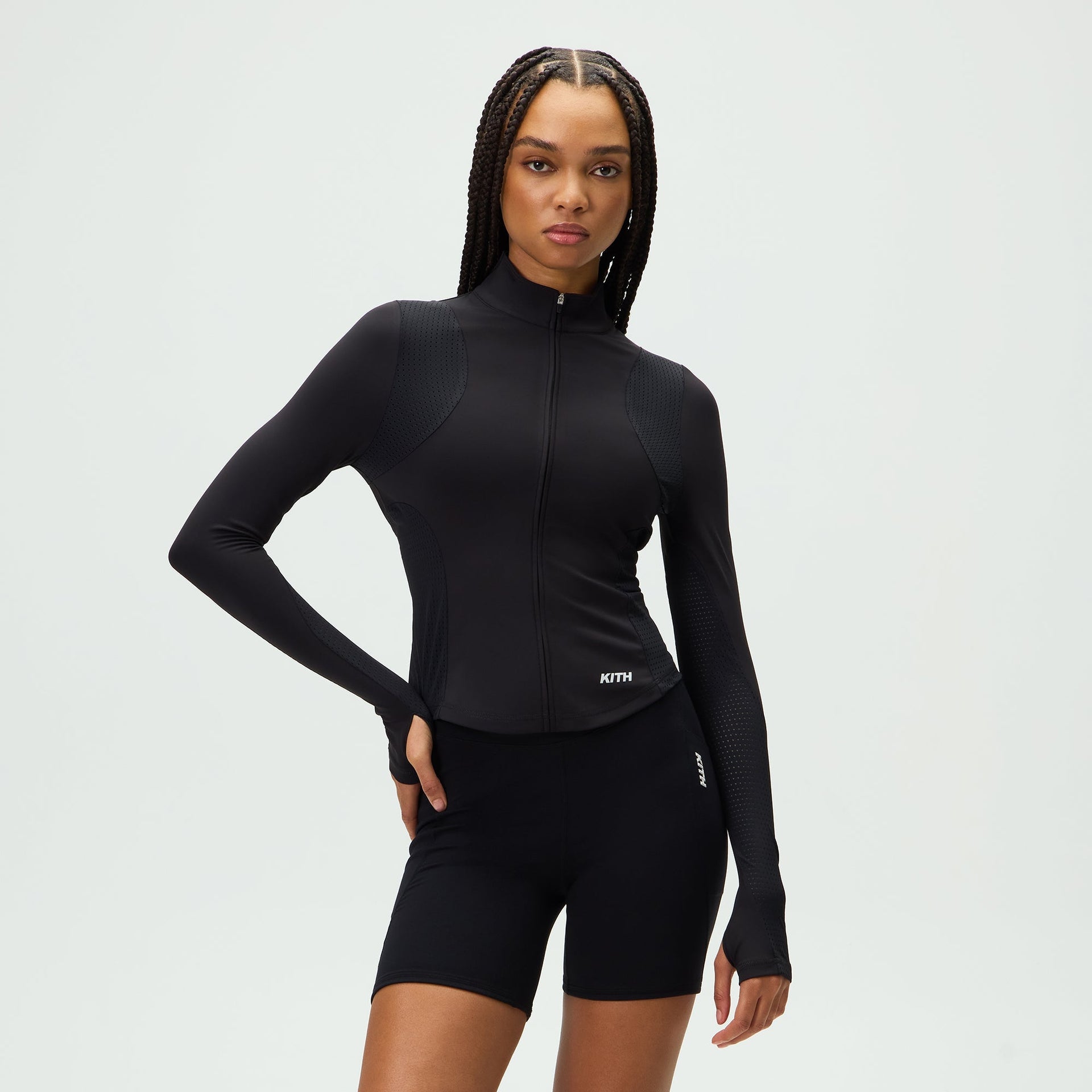 Kith Women Alida II Paneled Zip Top - Black