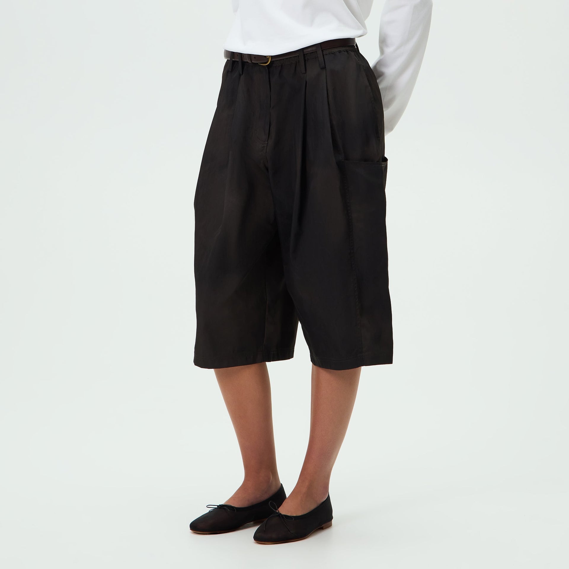 Kith Women Beyla Washed Nylon Shorts - Black