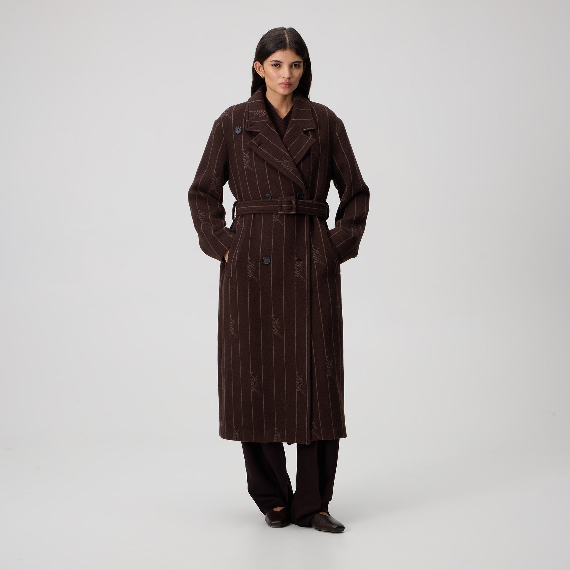 Kith Women Maeva Melton Stripe Scarf Coat - Incognito - PH
