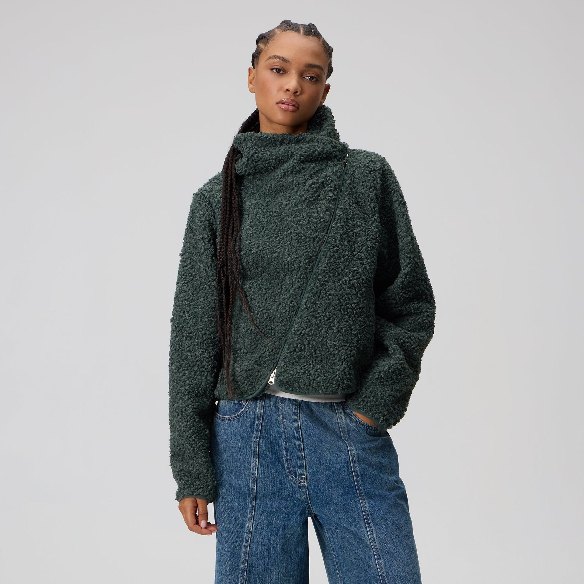 Kith Women Helia Sherpa Asymmetrical Jacket - Machine