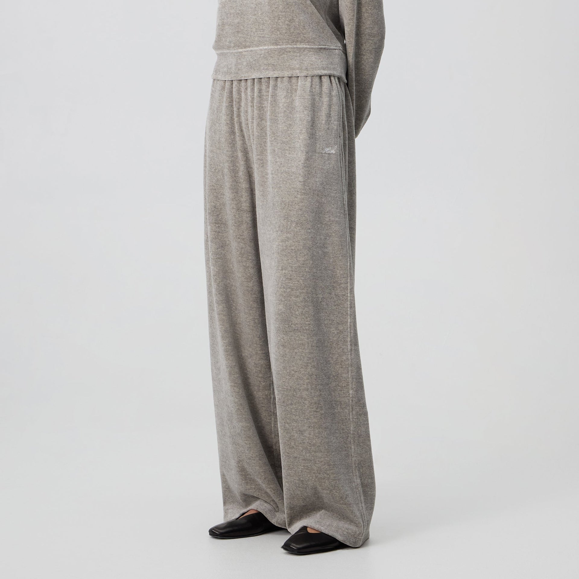 Kith Women Ava II Velour Pant - Light Heather Grey