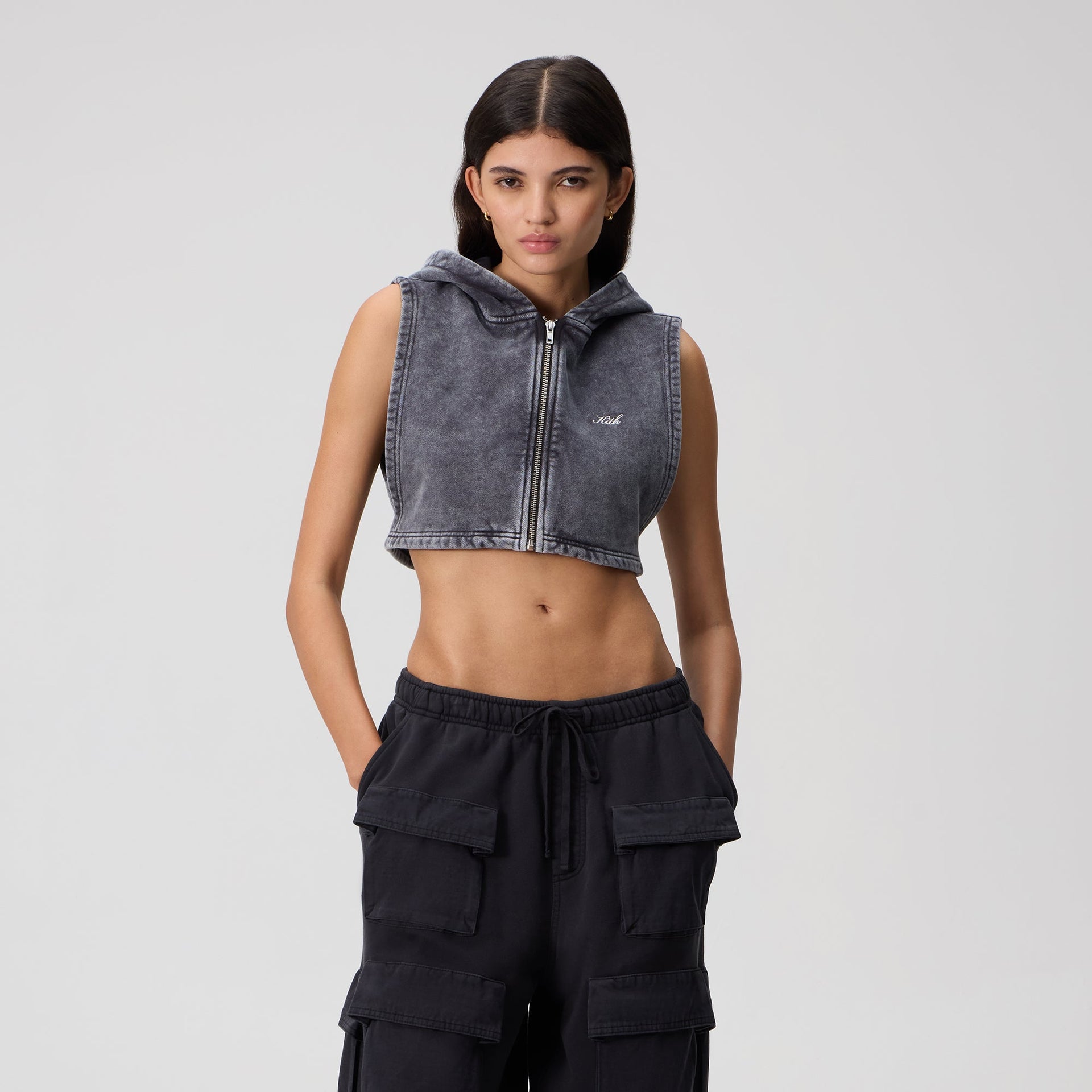 Kith Women Tanner Washed Hooded Dickey - Black - PH