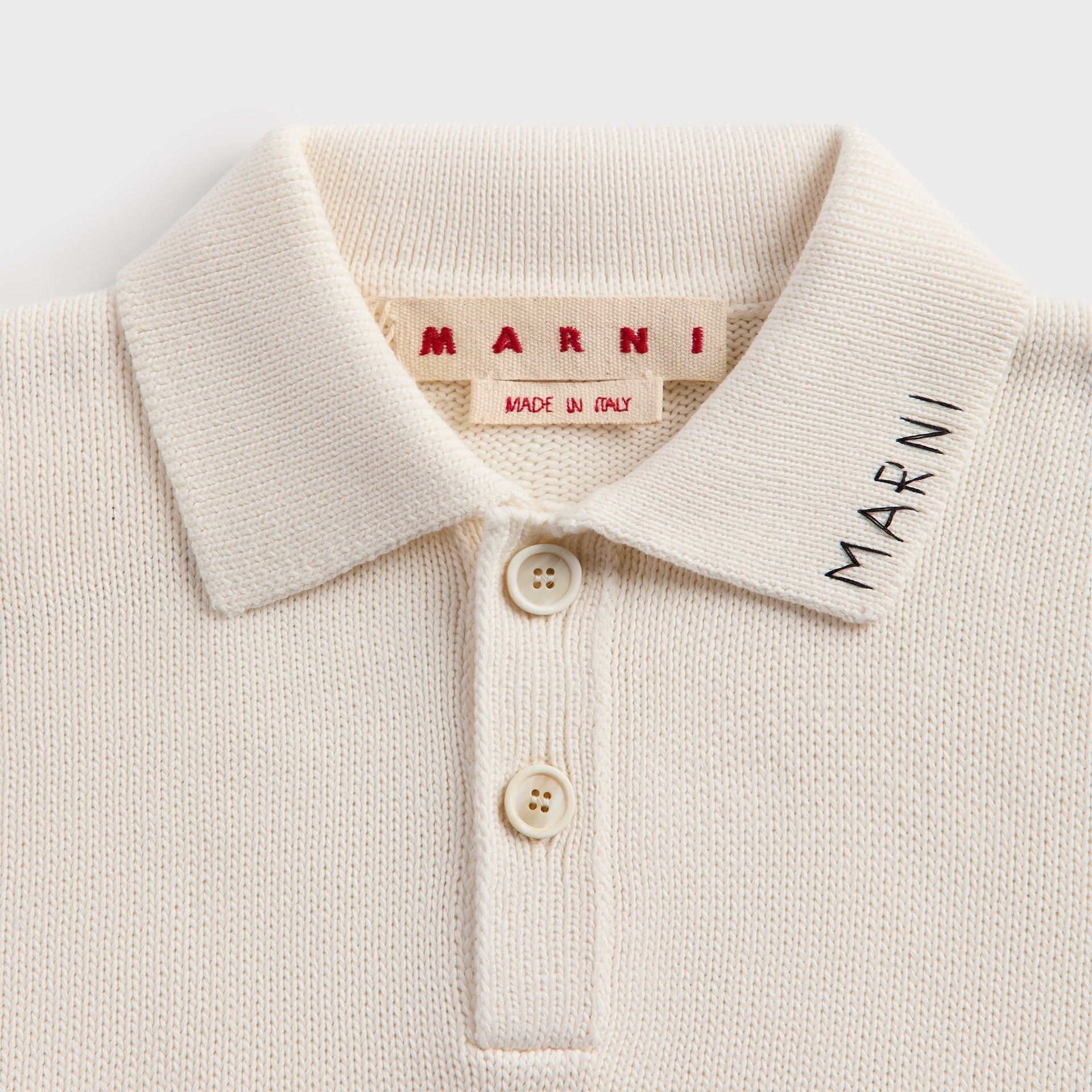 Marni Short Sleeve Polo Shirt in Lily White