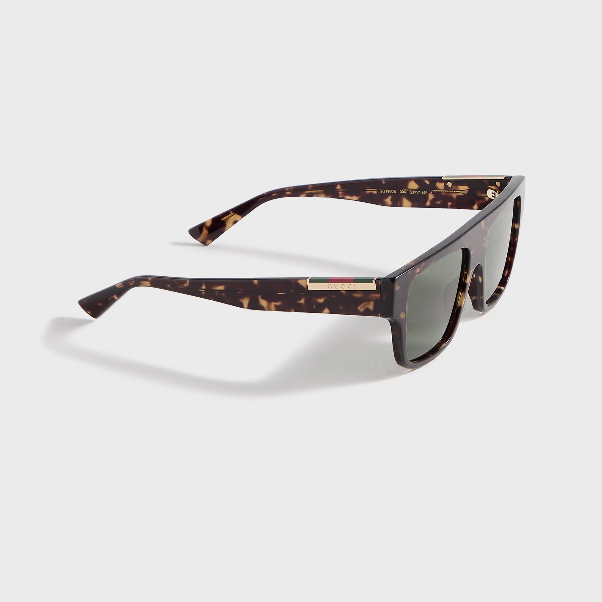 Gucci Rectangular Frame Sunglasses - Havana / Green