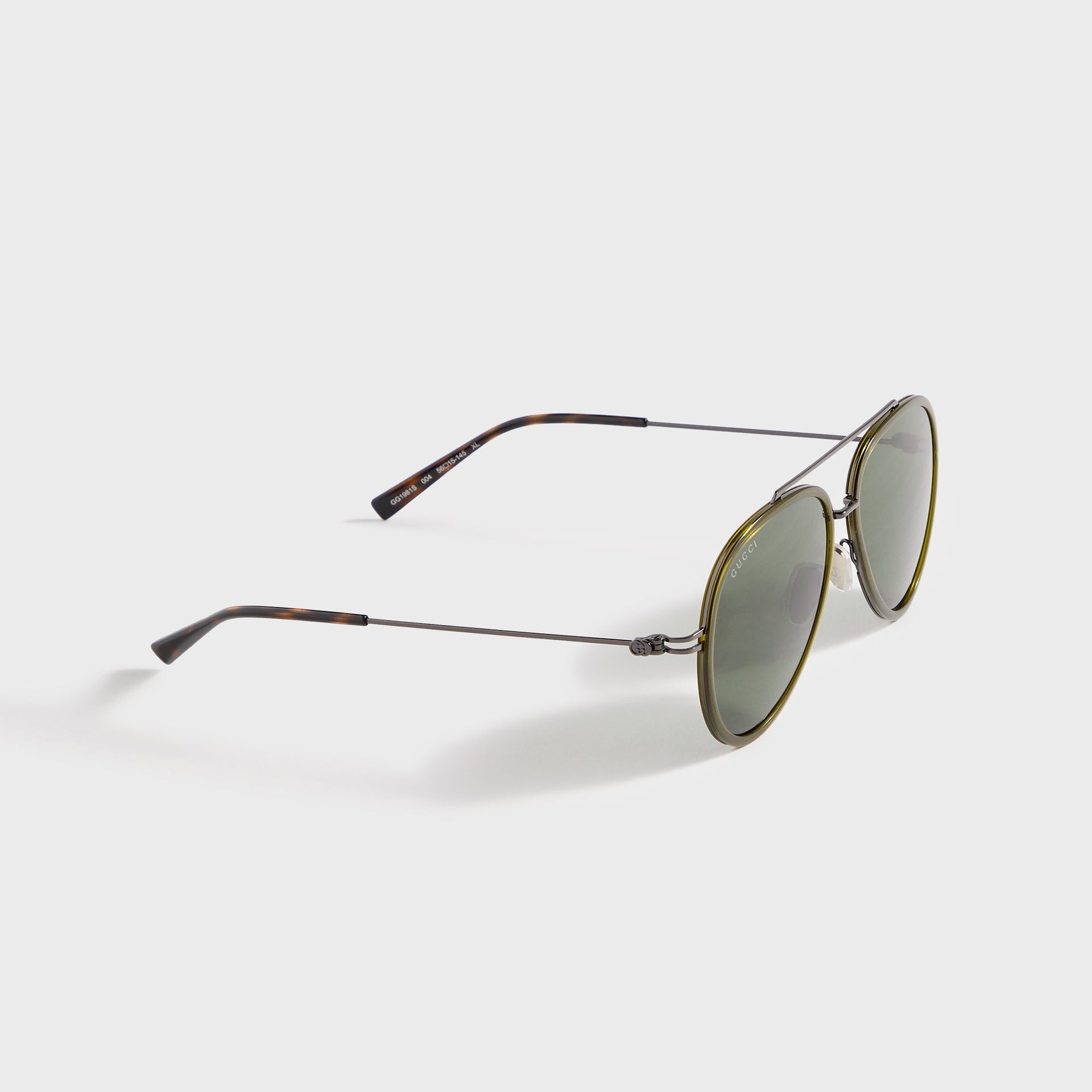 Gucci GG 1981S Aviator Frame Sunglasses - Green / Ruthenium / Green