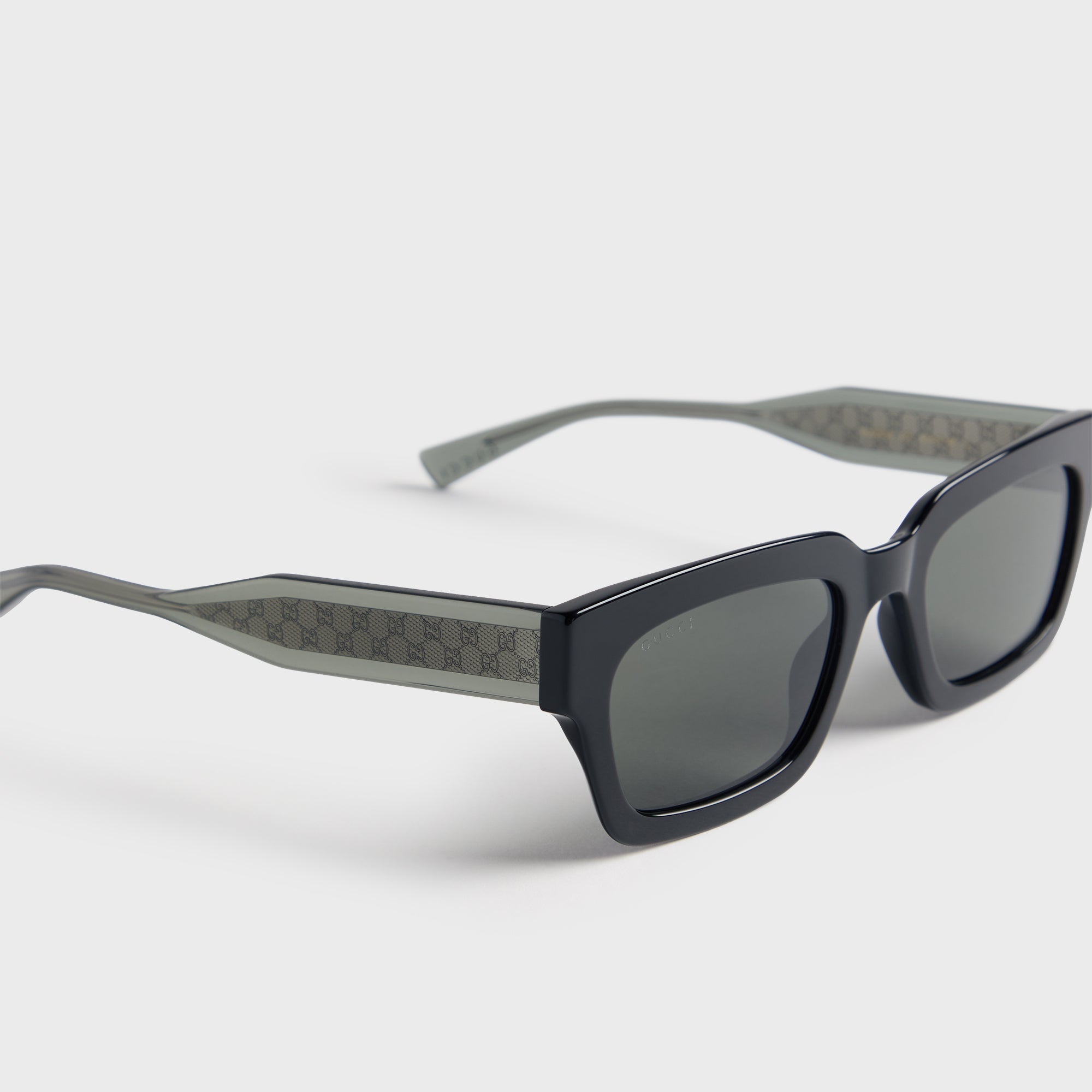 Gucci GG2069S Acetate Rectangle Sunglasses - Black / Grey – Kith
