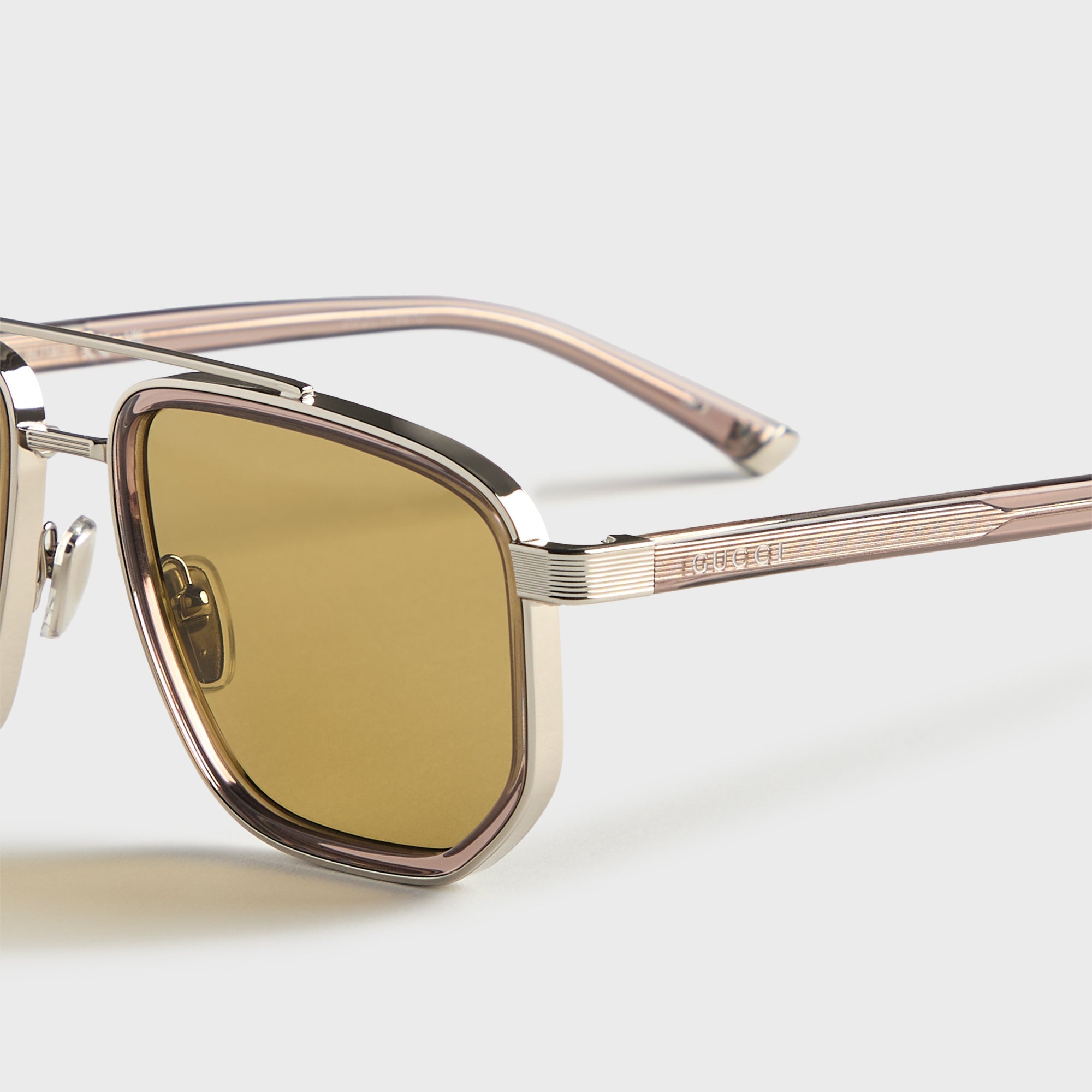 レア　GUCCI チュール　レースグローブ サイズ7(S) ネイビー Gucci GG2073S Navigator Frame Sunglasses - Brown / Silver – Kith