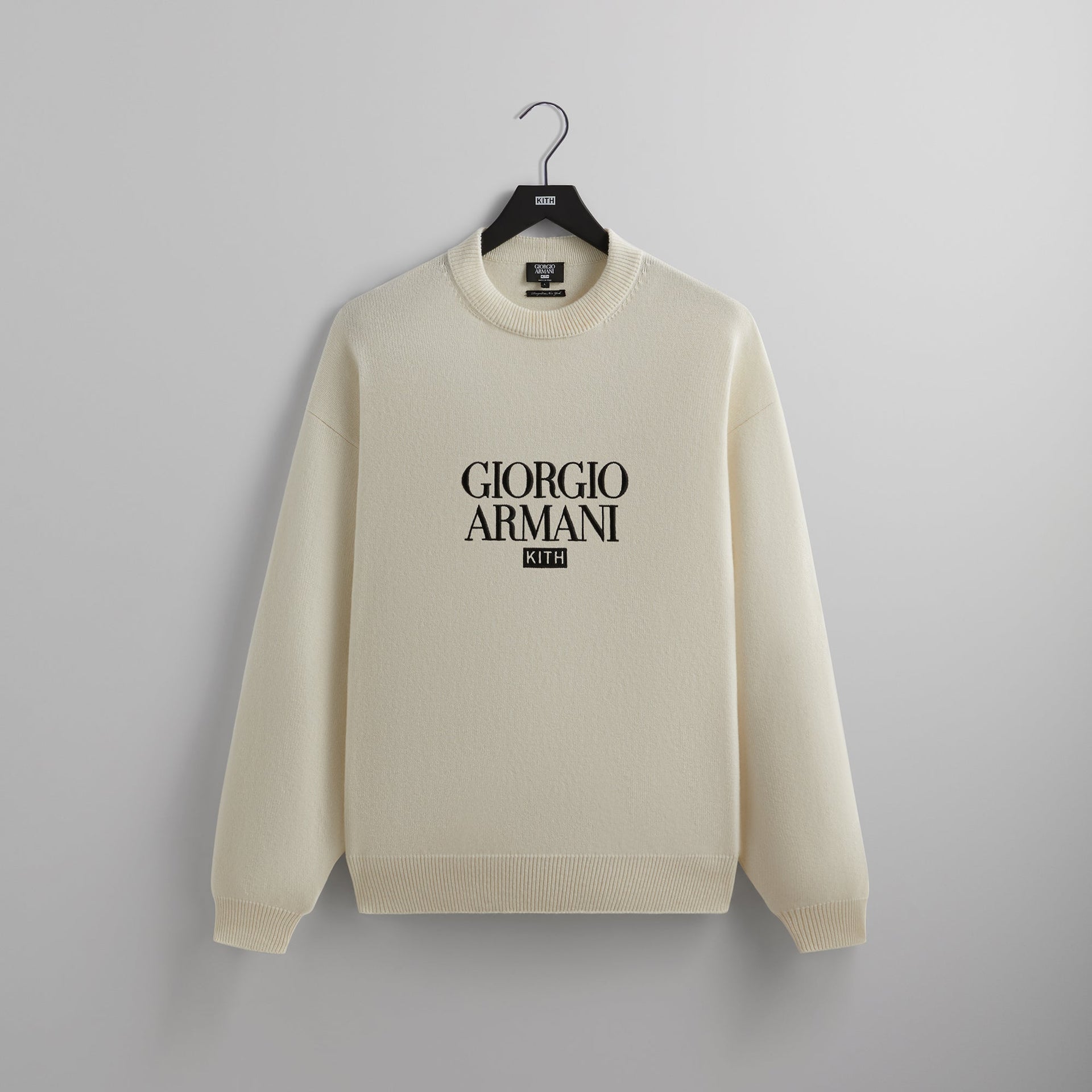 Kith & Giorgio Armani Classic Logo Cashmere Sweater - Sandrift