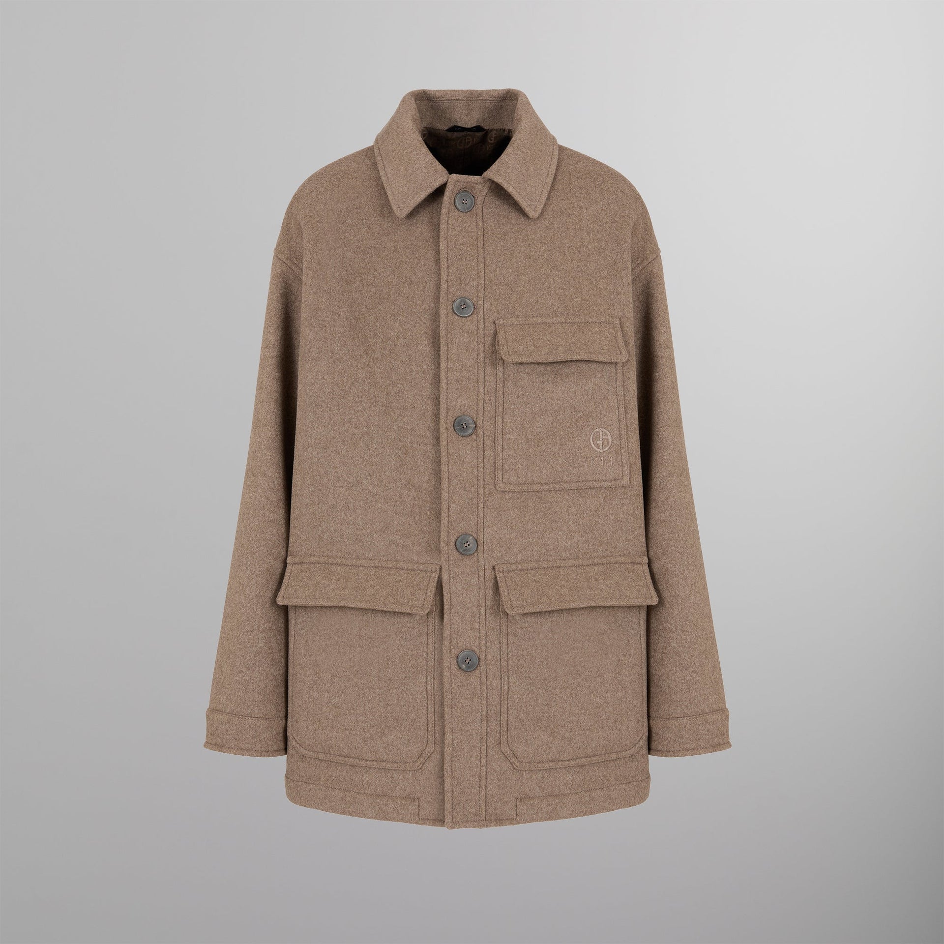 Kith & Giorgio Armani Alpaca Wool Field Coat - Noce Melange PH