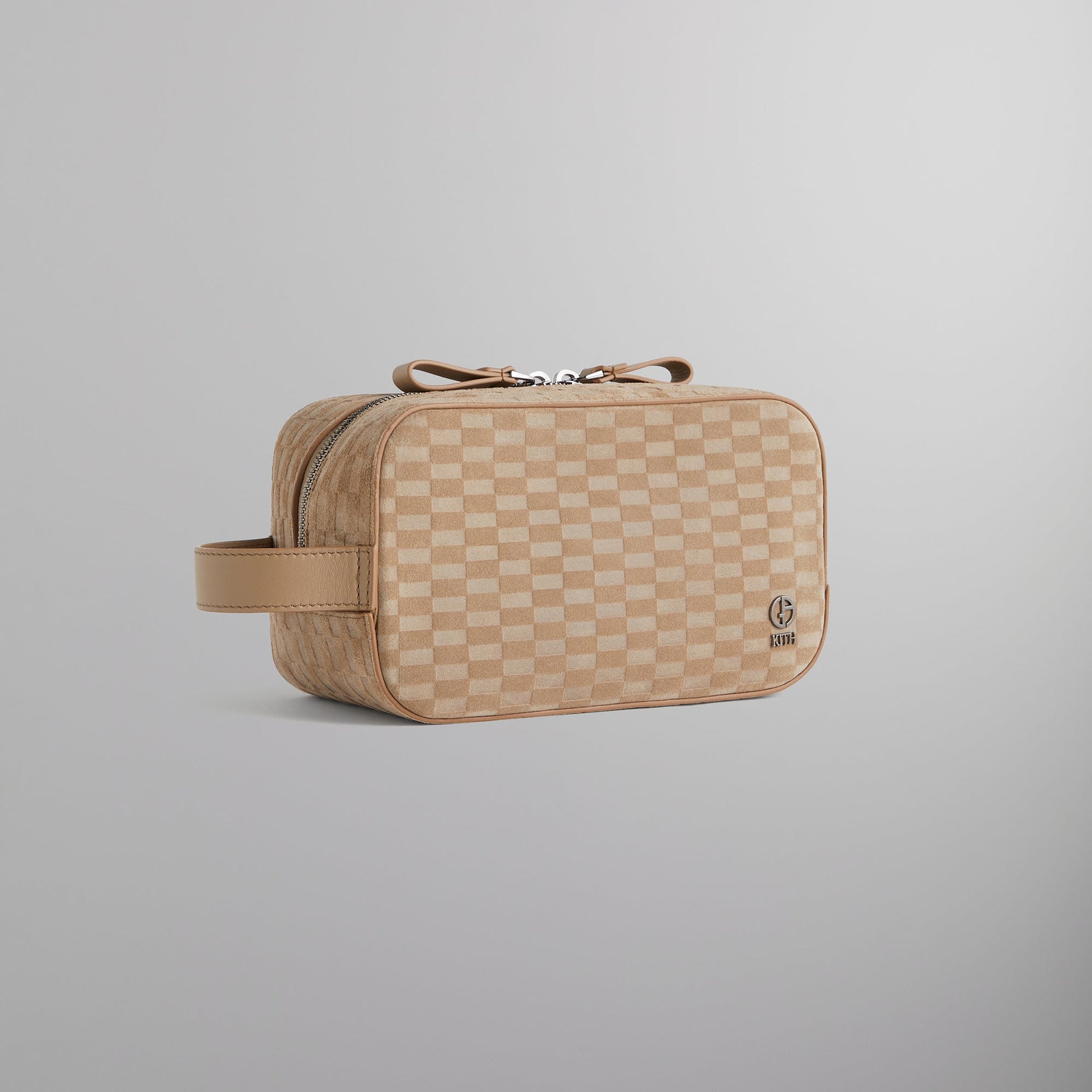 Kith & Giorgio Armani Monogram Suede Dopp Kit - Creme