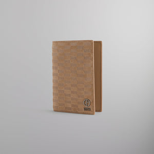 Kith & Giorgio Armani Monogram Suede Passport Holder - Creme PH