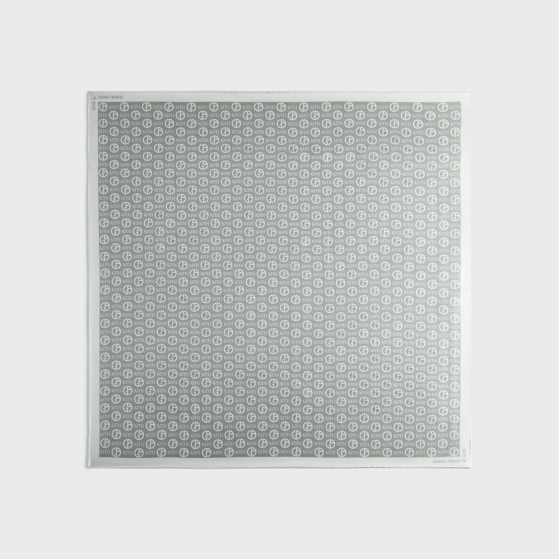Giorgio Armani & Kith Monogram Printed Silk Bandana - Concrete PH