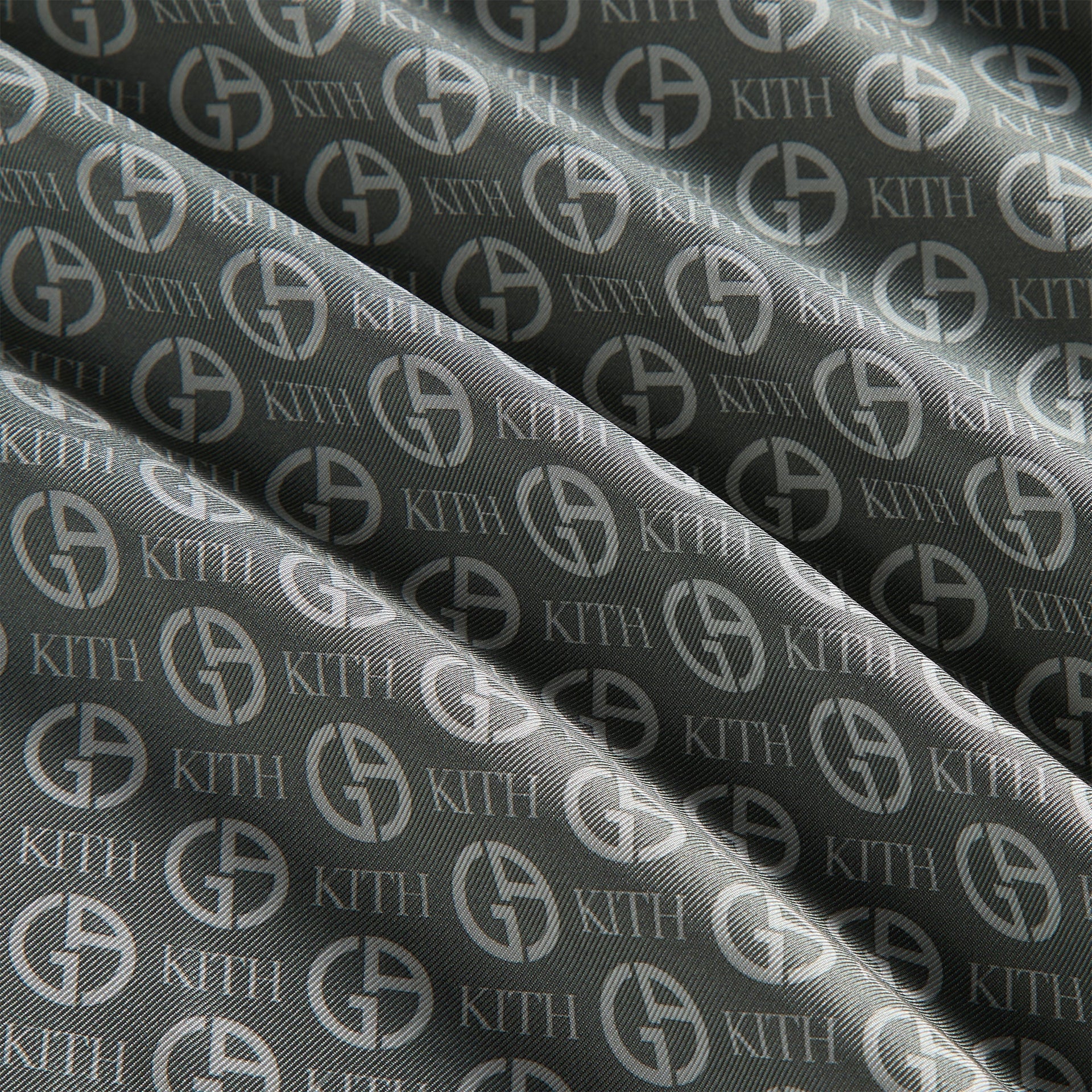 Giorgio Armani & Kith Monogram Printed Silk Bandana - Concrete PH