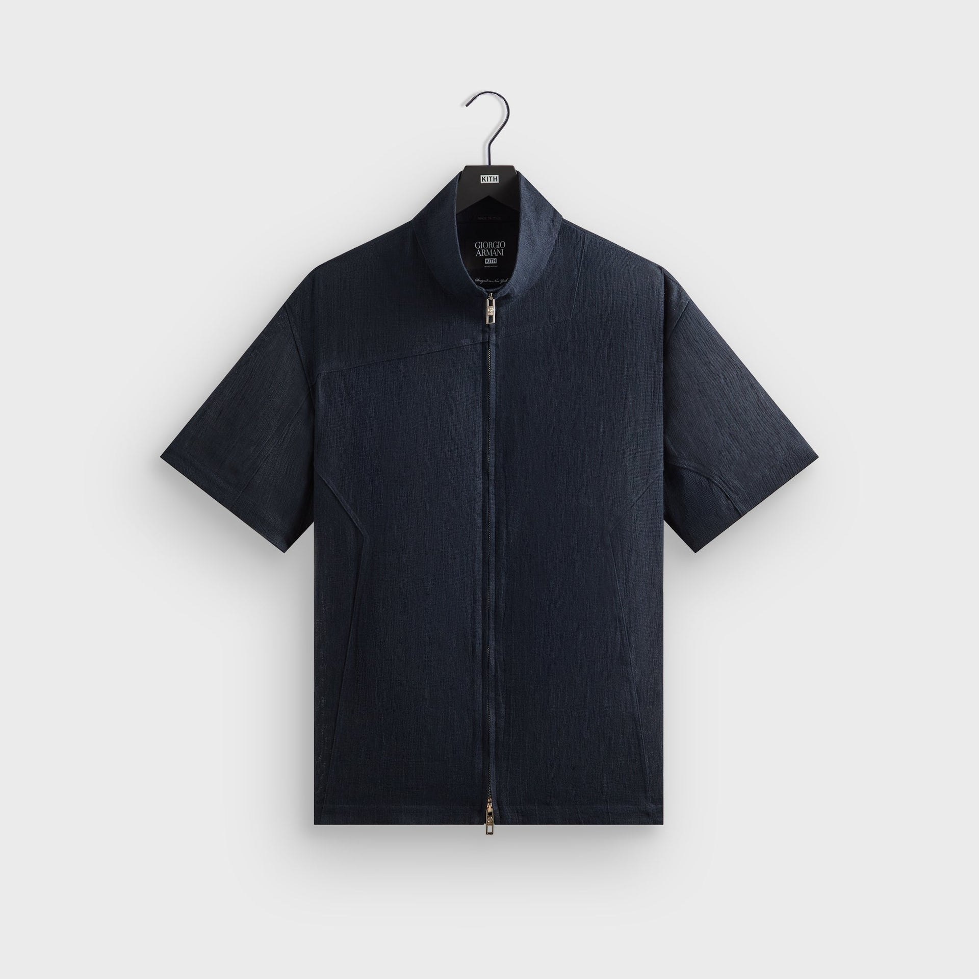 Giorgio Armani & Kith Open Weave Colton Zip-Up Shirt - Nocturnal PH