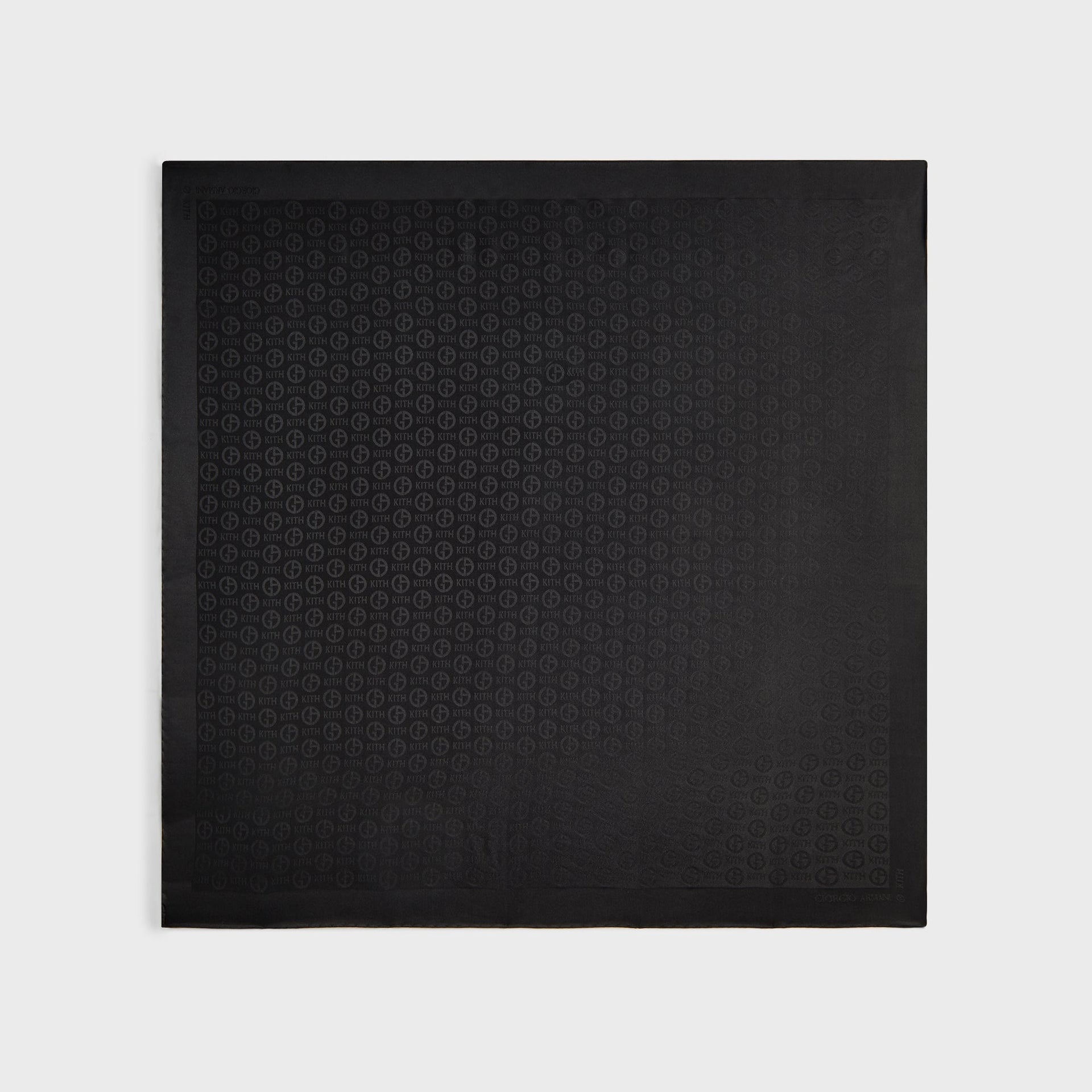 Giorgio Armani & Kith Monogram Jacquard Silk Bandana - Black PH