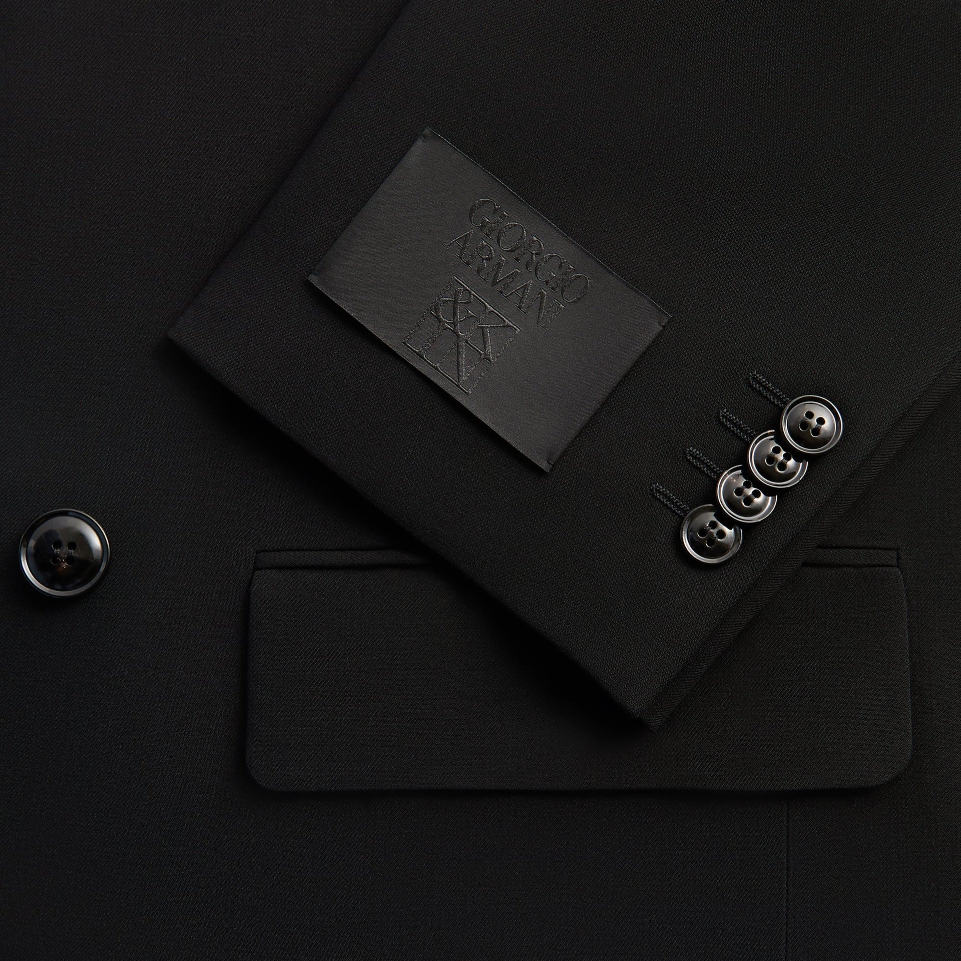 Giorgio Armani & Kith &Kin Milano Crepe Collarless Jacket - Black - PH