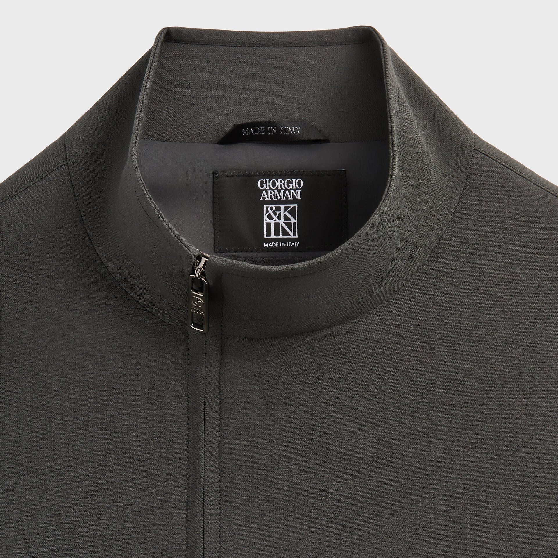 Giorgio Armani & Kith &Kin Asymmetrical Zip Front Shirt - Dark Ash - PH