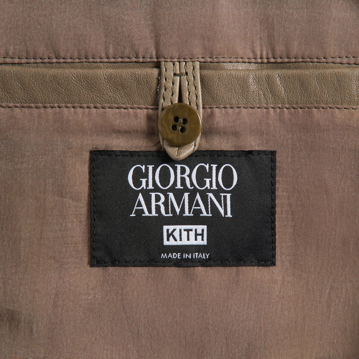 Giorgio Armani & Kith Lamb Leather Aviator Jacket - Sea Turtle - PH