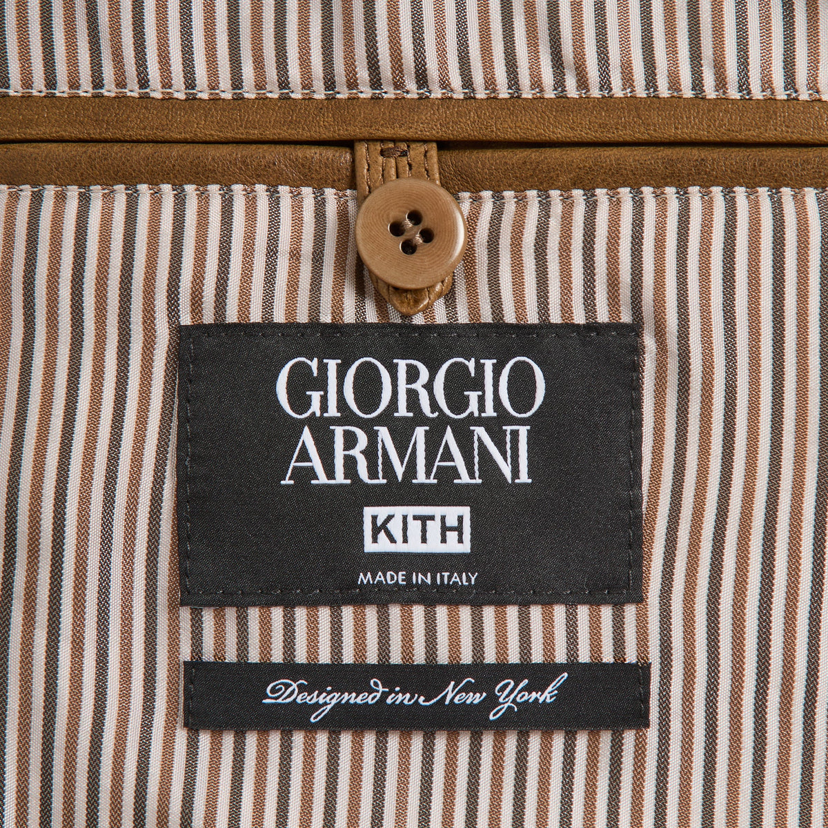 Giorgio Armani & Kith Two-Tone Lamb Leather Utility Jacket - Ermine