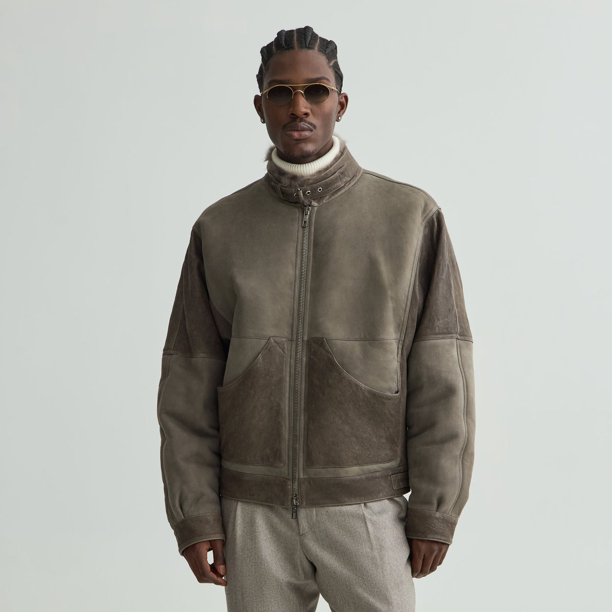 Giorgio Armani & Kith Shearling Blouson Jacket - Sedona Sage