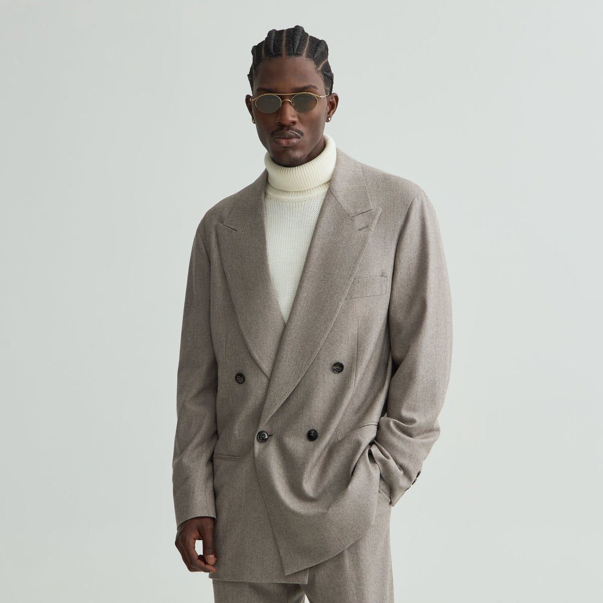 Giorgio Armani & Kith Virgin Wool Double-Breasted Blazer - Falcon - PH