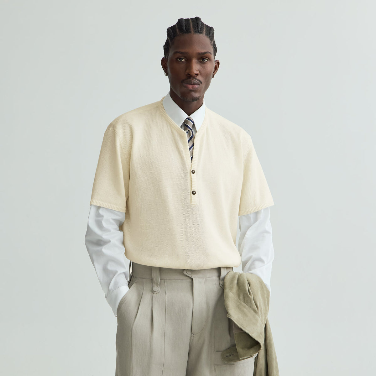 Giorgio Armani & Kith Two Button Sweater - Sandrift