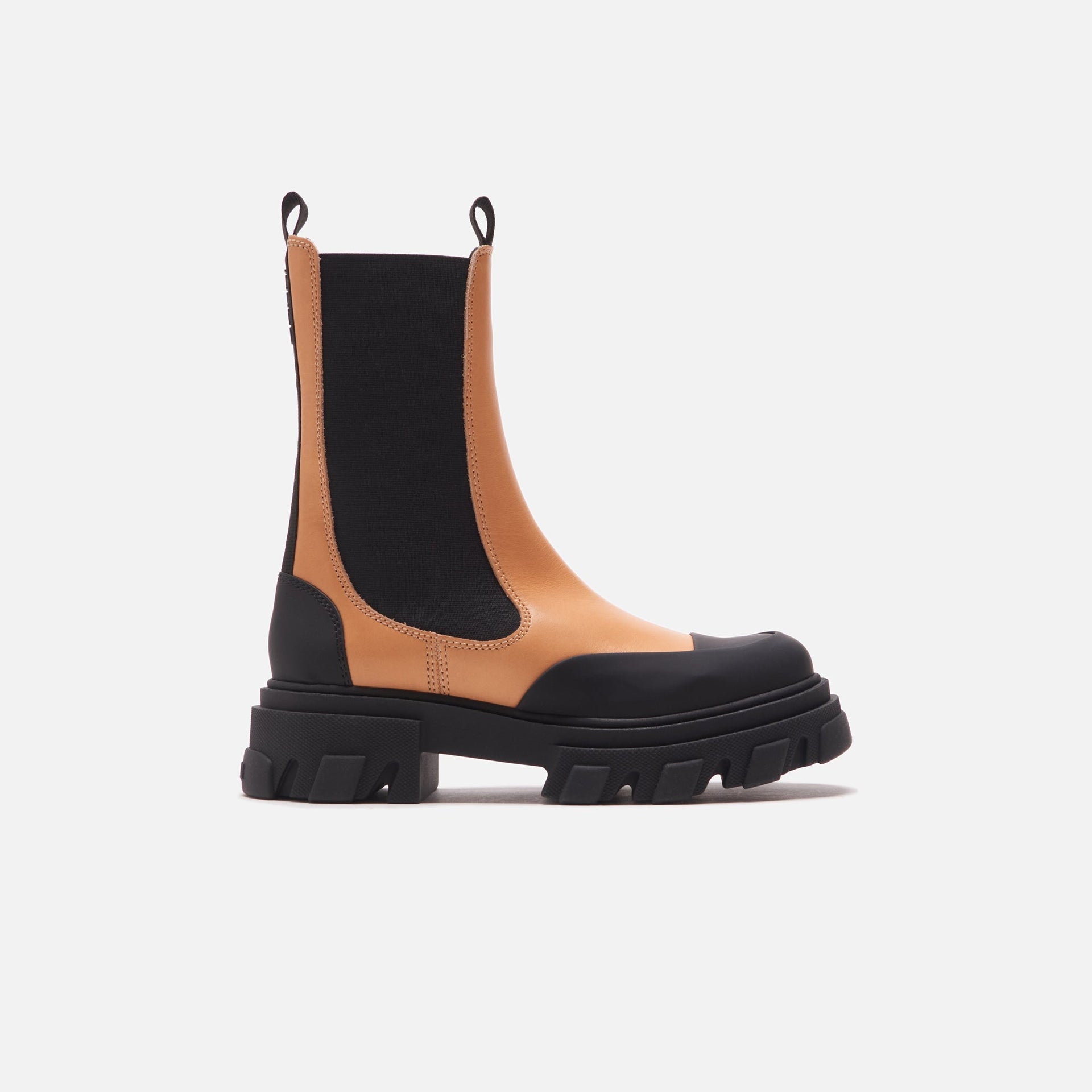 Ganni Cleated Boot Tannin Tall - Brown