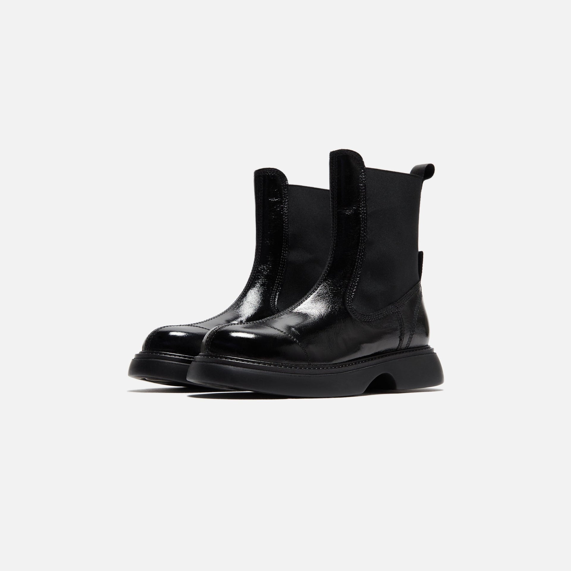 Ganni Everyday Mid Chelsea Boot - Naplack Black