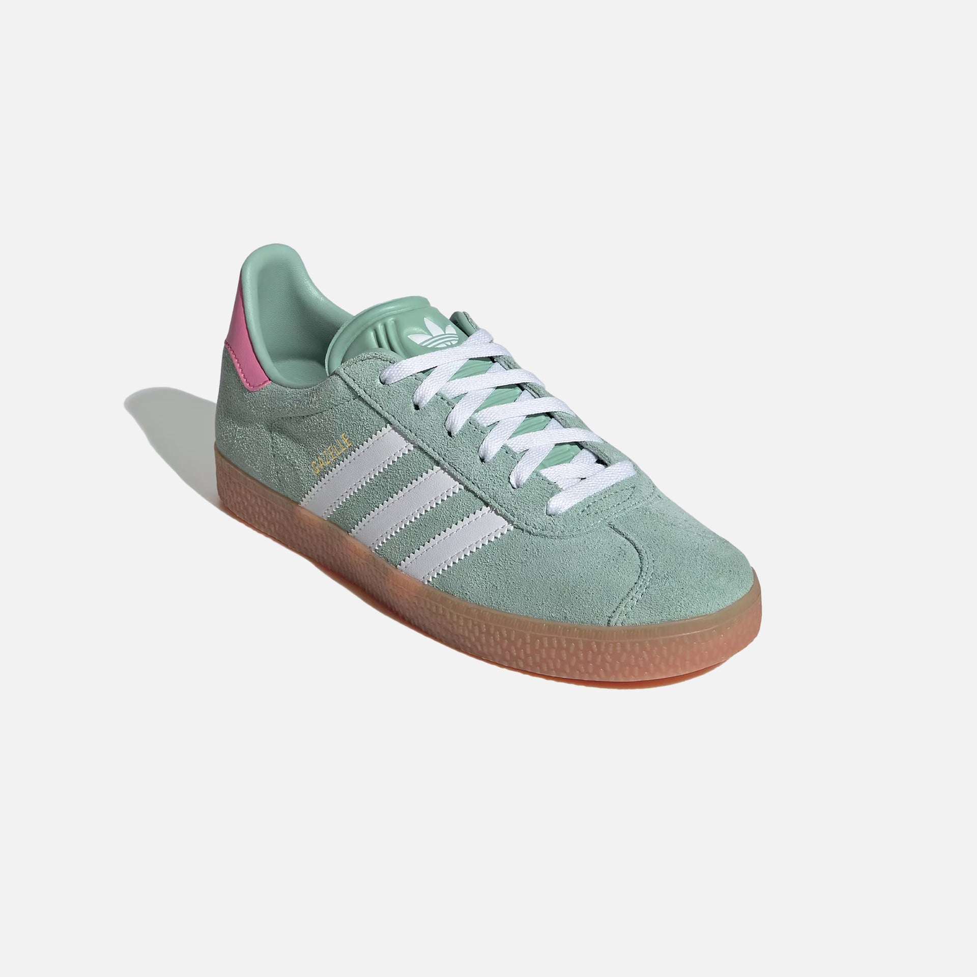 adidas Gazelle J - Hazy Green / Footwear White / Bliss Pink