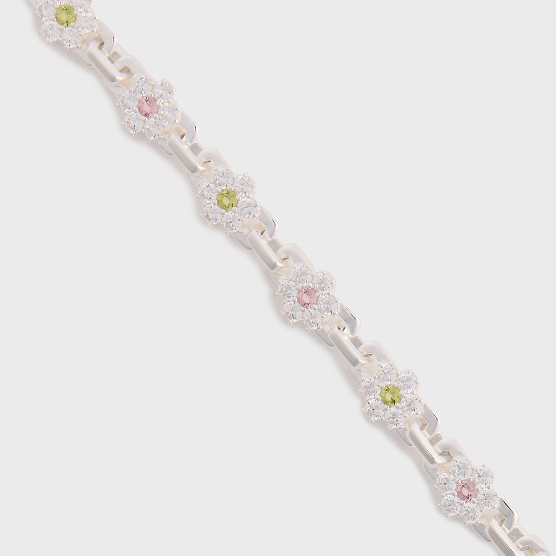 Hatton Labs Daisy Bracelet - Sterling Silver / White / Pink
