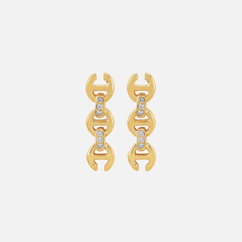 Hoorsenbuhs 3MM Toggle Stud Earrings with Diamonds - Yellow