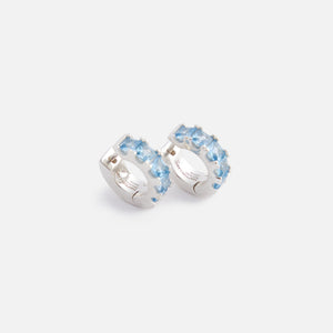 Hatton Labs Facet Hoop Earrings - Silver / Topaz