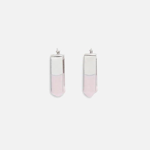 Heron Preston Dip Dye Square Earrings - Silver / Pink