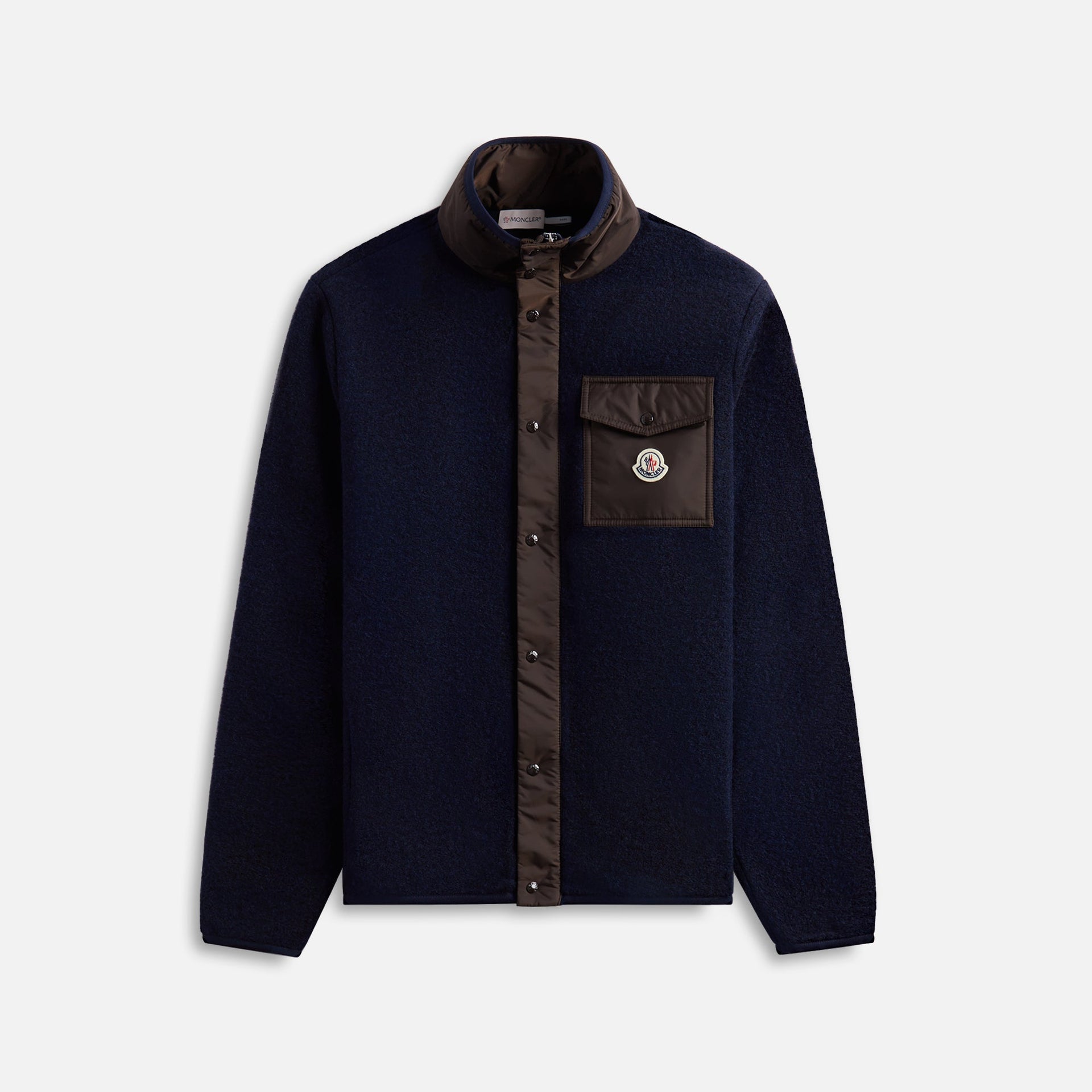 Moncler Wool Teddy Fleece Zip Up Cardigan - Navy