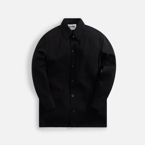 Jil Sander Sharp Wool Gabardine Shirt - Black